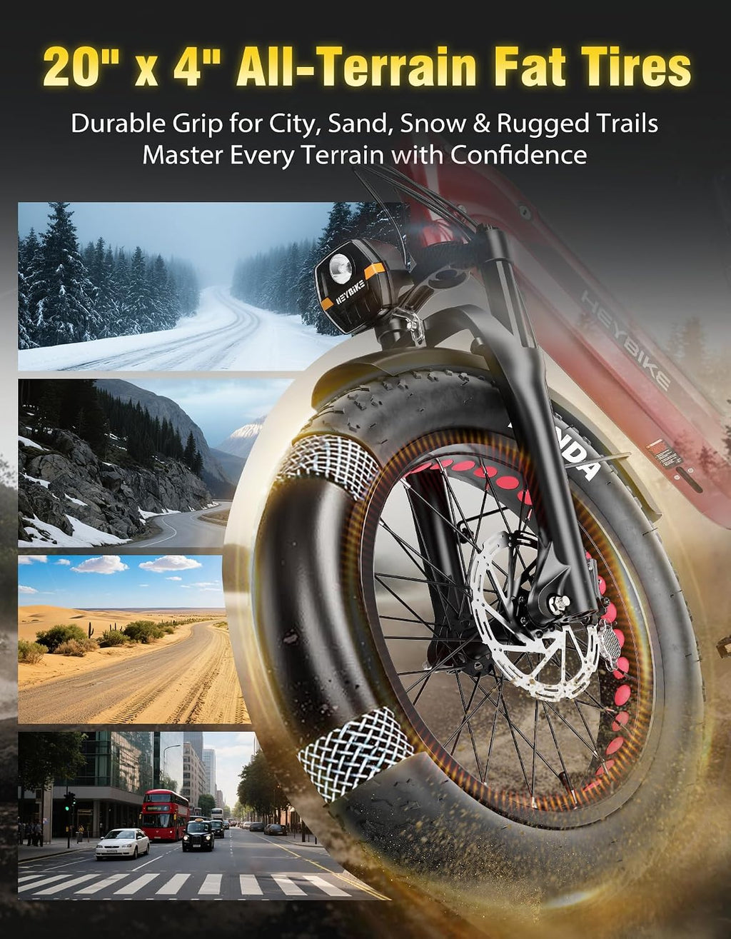 1200W Peak Foldable Fat Tire Electric Bike for Adults – 28 MPH Commuter & Off-Road E-Bike with Hydraulic Brakes