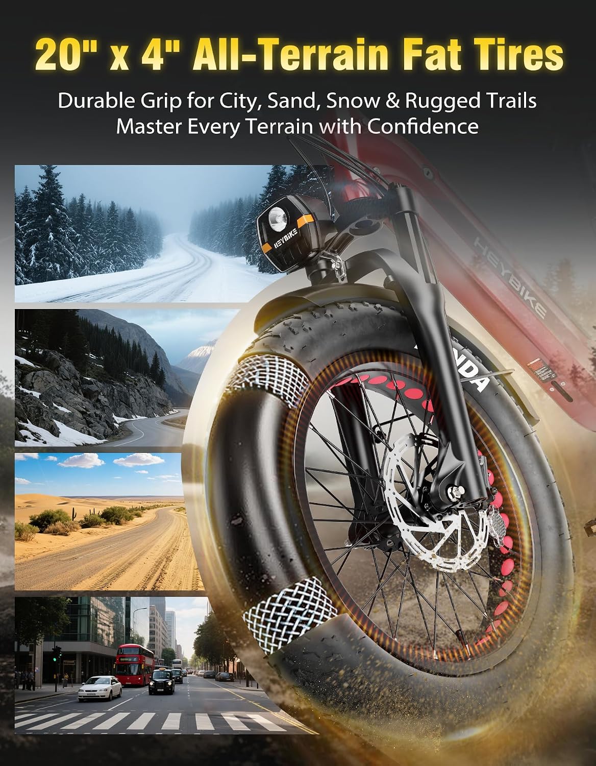1200W Peak Foldable Fat Tire Electric Bike for Adults – 28 MPH Commuter & Off-Road E-Bike with Hydraulic Brakes