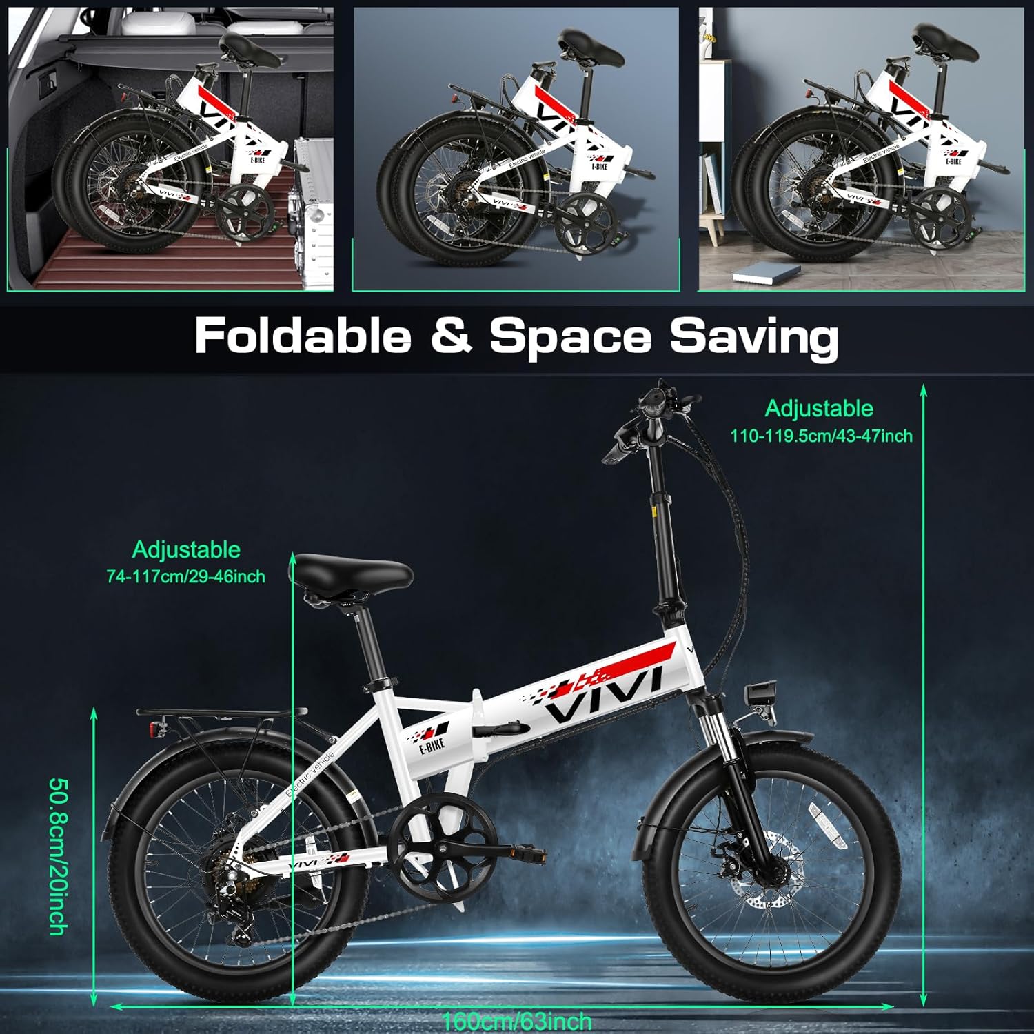 20" Folding All-Terrain Electric Bike | Peak 750W Adult E-Bike with UL2849 Certification
