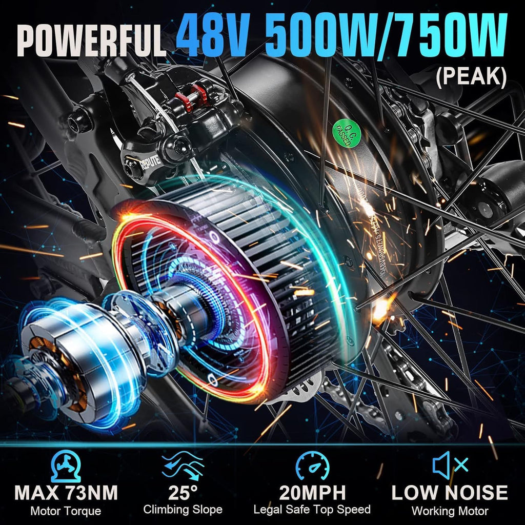 27.5" Electric Mountain Bike for Adults – Peak 750W Motor, 60-Mile Range, Fast-Charging E-Bike with LCD Display