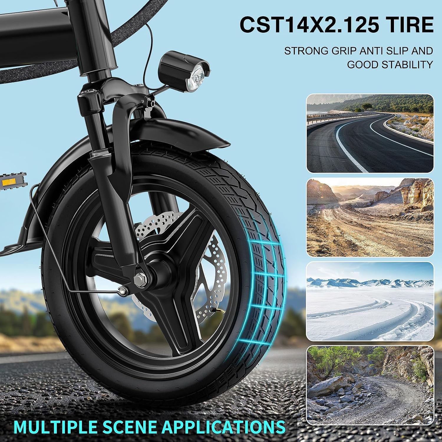 Electric Bike for Adults, 1200W Peak Motor Commuter Ebike, 20-28MPH Speed, 32 Miles