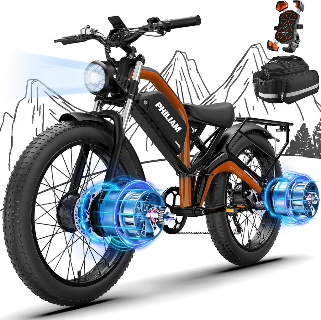 Electric Bike for Adults,5000W/3000W Peak Dual Motor ebike 35MPH E Bikes for Men Women,52V 32/23AH