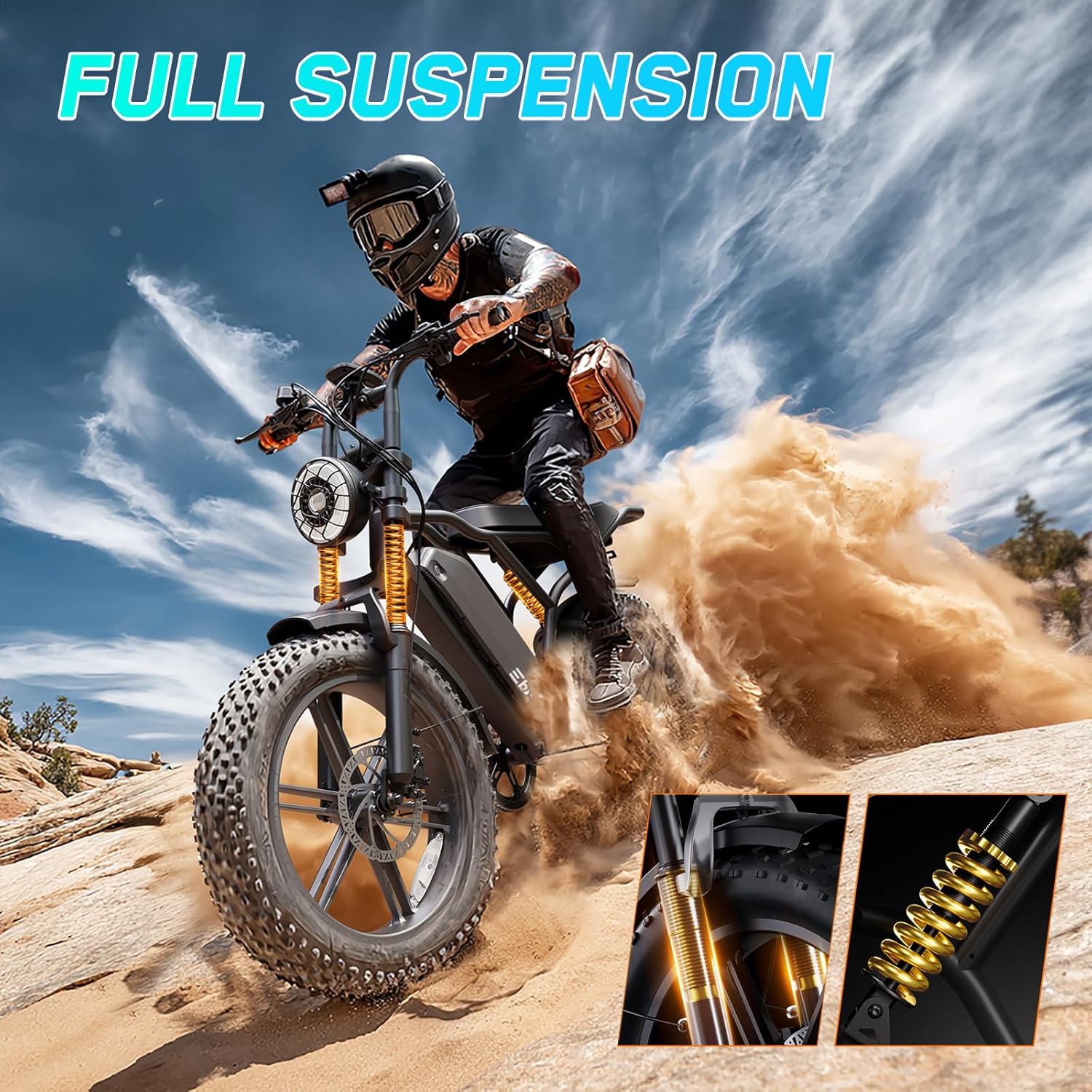 Electric Bike for Adults, 1500W Peak Motor 60 Miles Fat Tire Ebike with 48V 15Ah