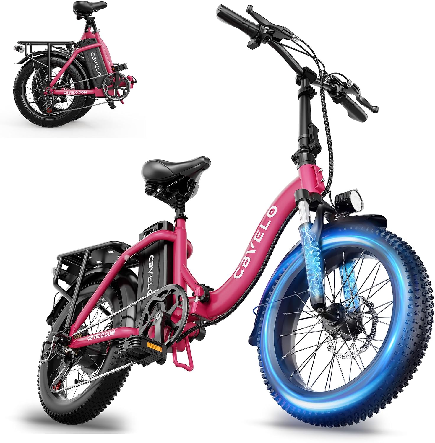 1000W Folding Fat Tire Electric Bike – 48V 20.8Ah Long-Range Commuter E-Bike with Front Suspension, 7-Speed & UL 2849 Safety Certification