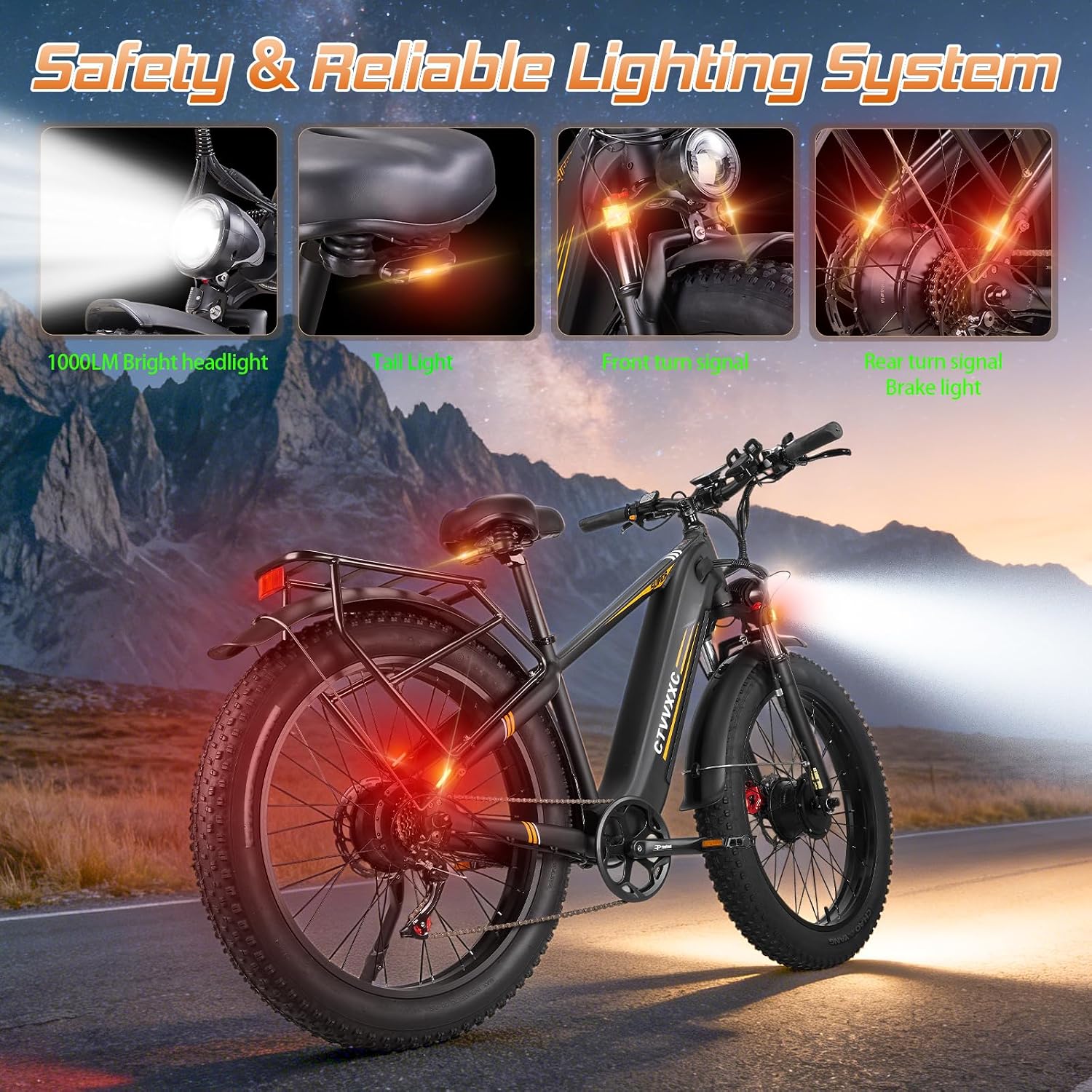 6000W Peak Dual-Motor 26" Fat Tire Electric Mountain Bike – 50 MPH High-Performance Adult E-Bike with Turn Signals