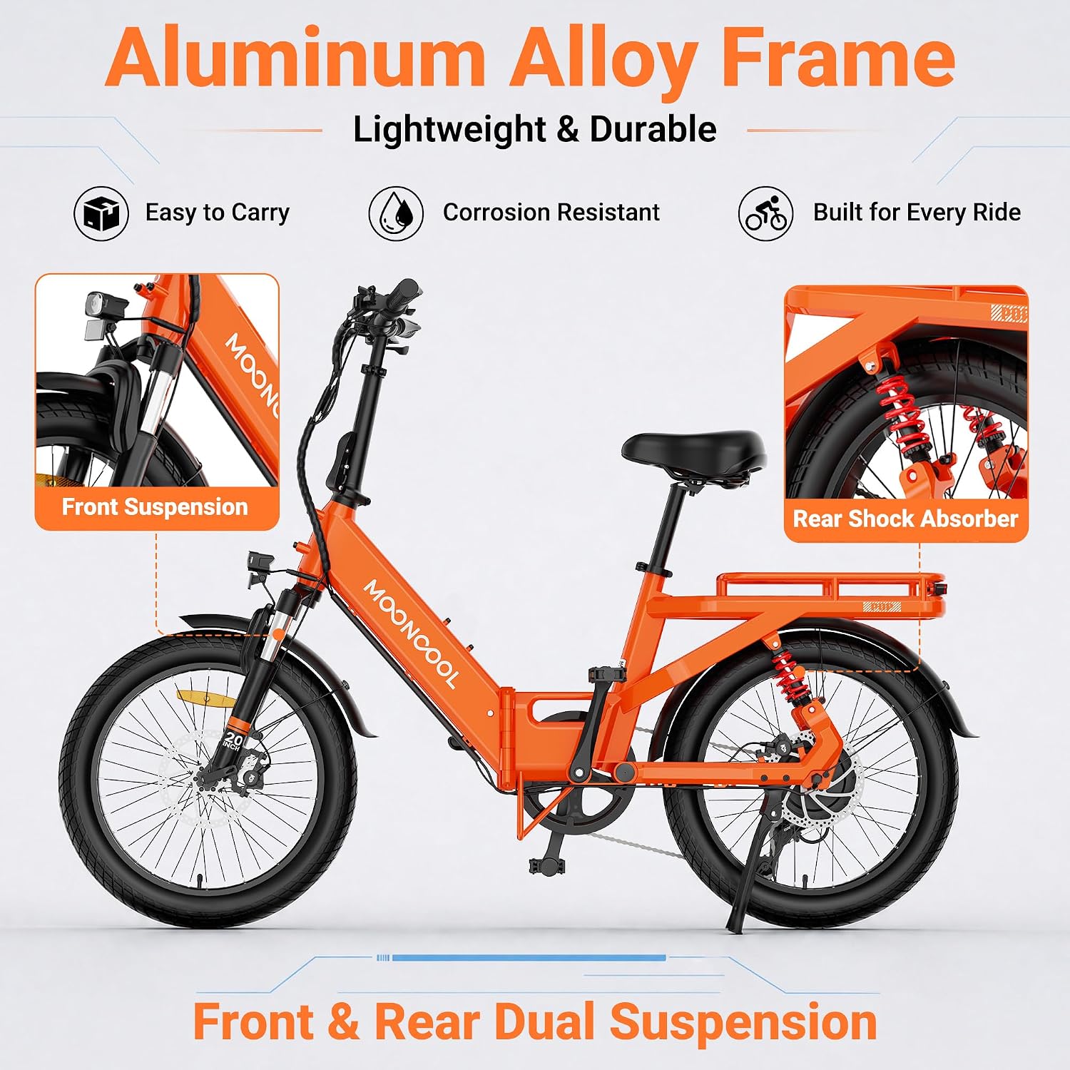 750W Folding Fat Tire Electric Bike for Adults | 48V Removable Battery, Full Suspension, Hydraulic Disc Brakes & 7-Speed