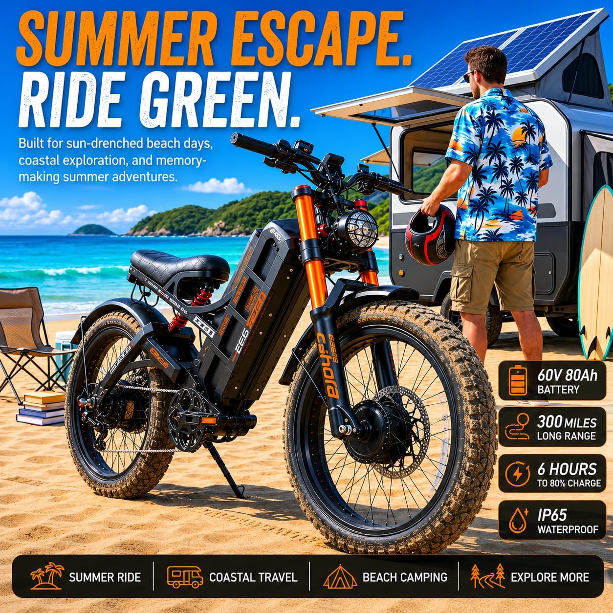 Ultra-Performance Dual Motor Fat Tire Electric Bike | 6000W Peak 52MPH Extended Range E-Bike