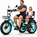 2-Seater Electric Tricycle with Passenger Seat | Peak 1350W, 48V, Dual Baskets