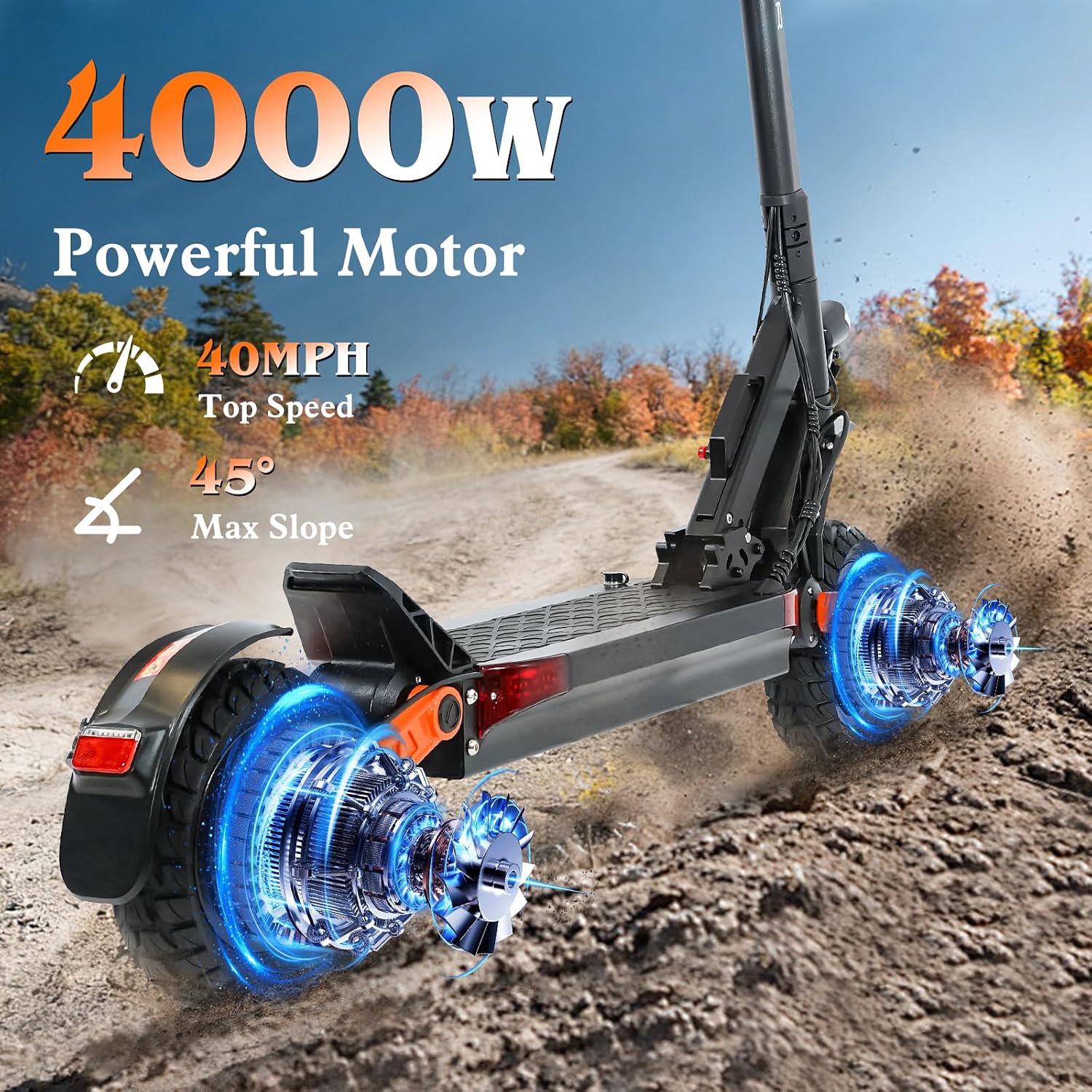 High-Performance Adult Off-Road Electric Scooter | Dual-Motor Foldable Kick Scooter
