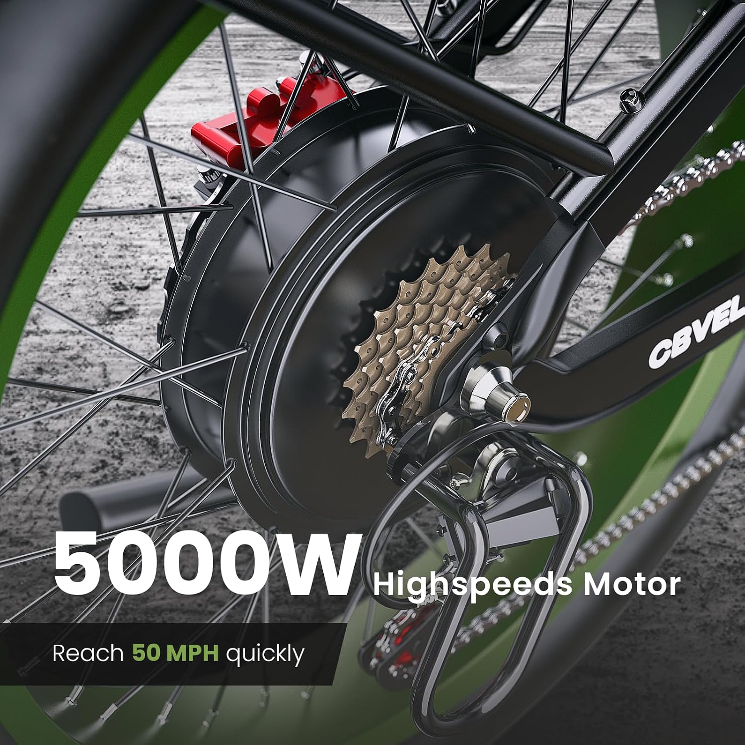High-Performance All-Terrain Electric Bike for Adults – 3500W Peak Motor, Up to 50MPH, 26" x 4" Fat Tires, Dual Suspension Off-Road Mountain E-Bike