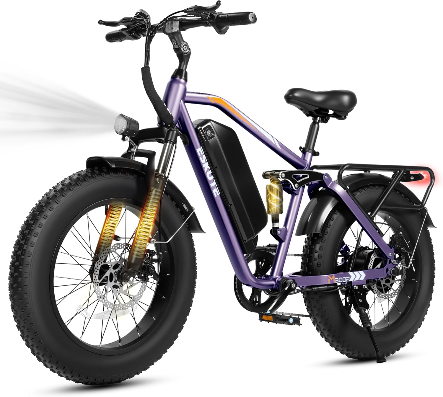 1200W Full Suspension Fat Tire Electric Mountain Bike – 52V 20.8Ah Long Range Battery, 33MPH Fast Off-Road & Commuter E-Bicycle