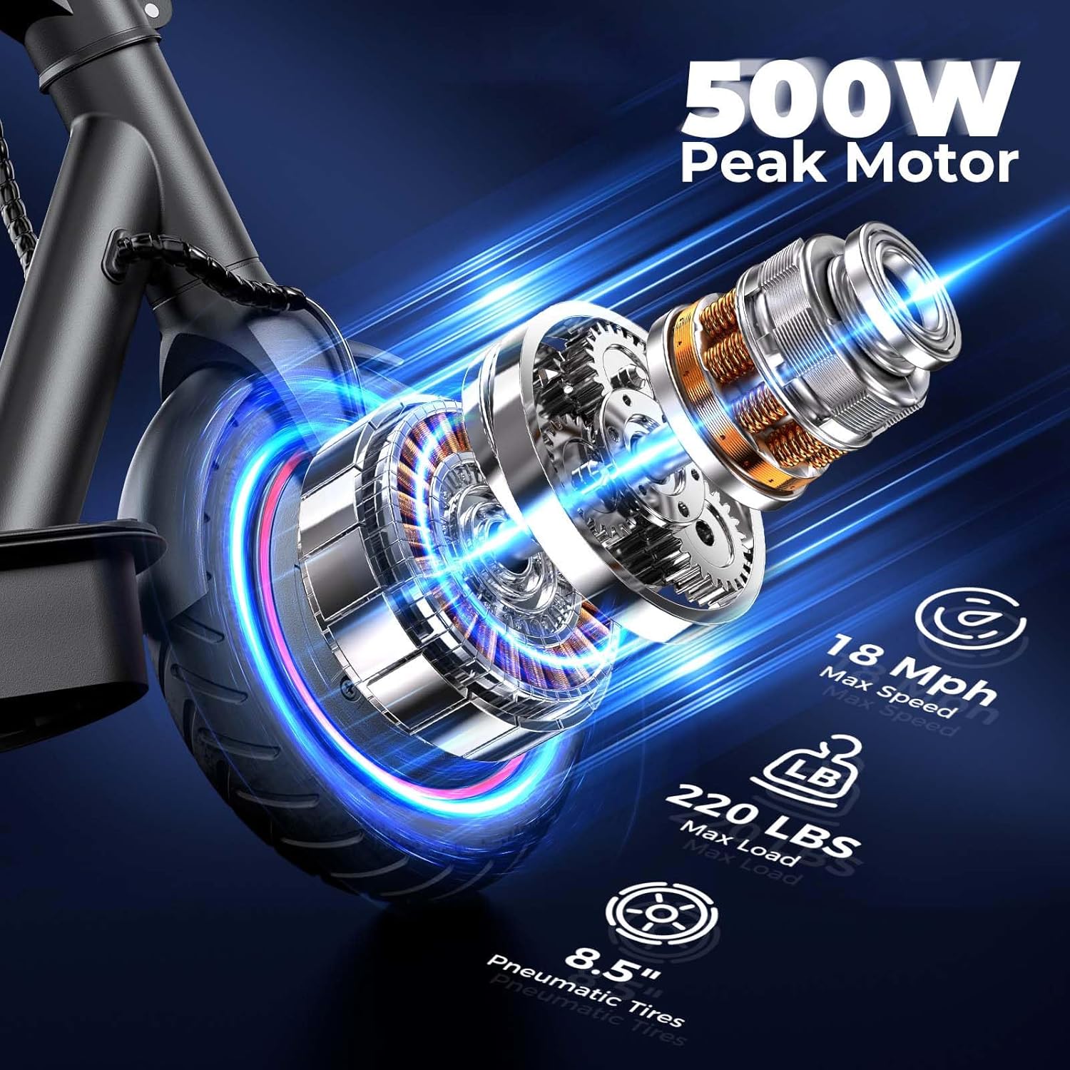 Electric Scooters - Electric Scooter Adults, 1200W/1000W/500W Motor, 28/25/21/18 MPH Top Speed, 10''/8.5'' Tires