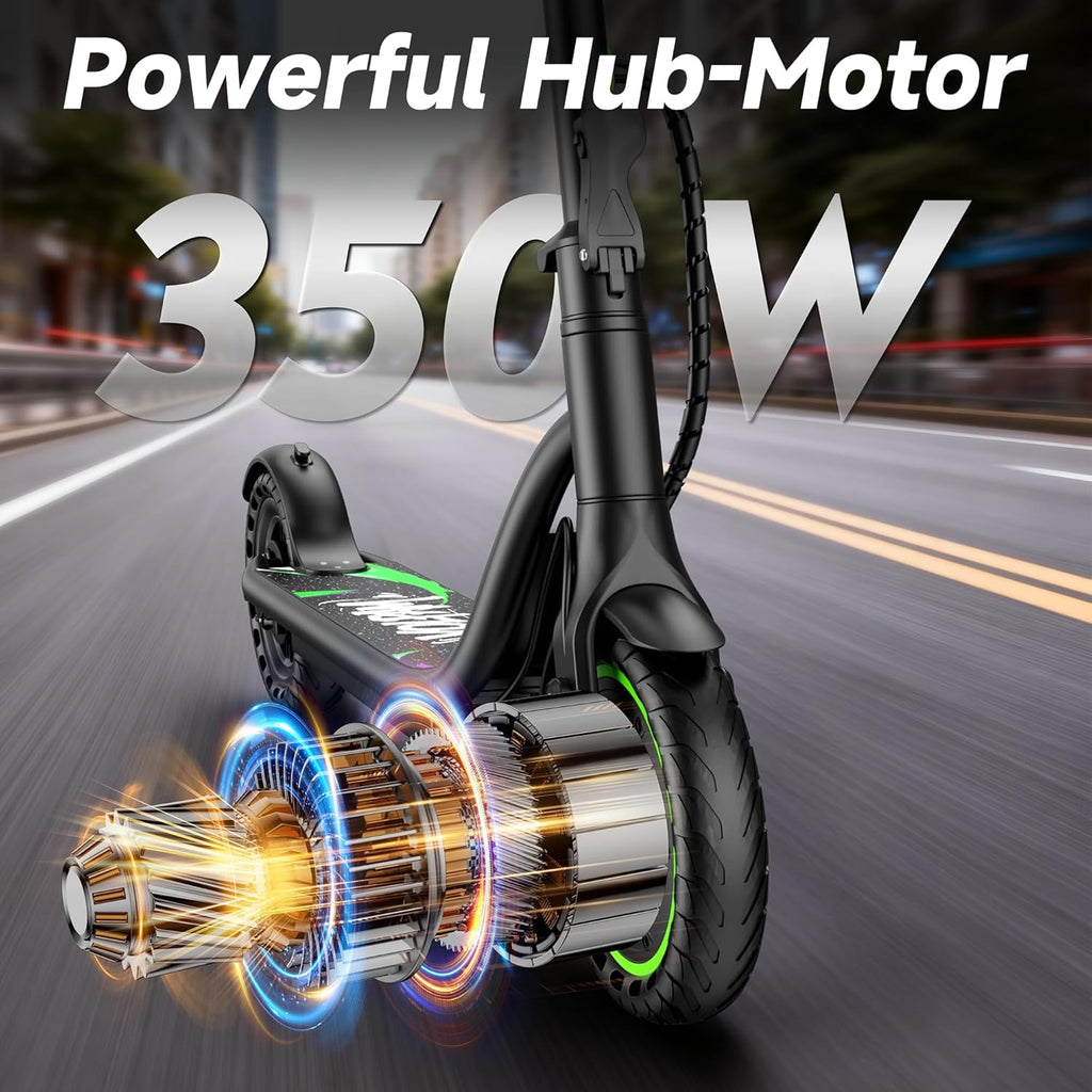 Electric Scooter, 350W/500WMotor, 8.5"/10" Solid Tires, 19/22Mph, 32/28/23/21/18/16Miles Max Range, Dual Braking