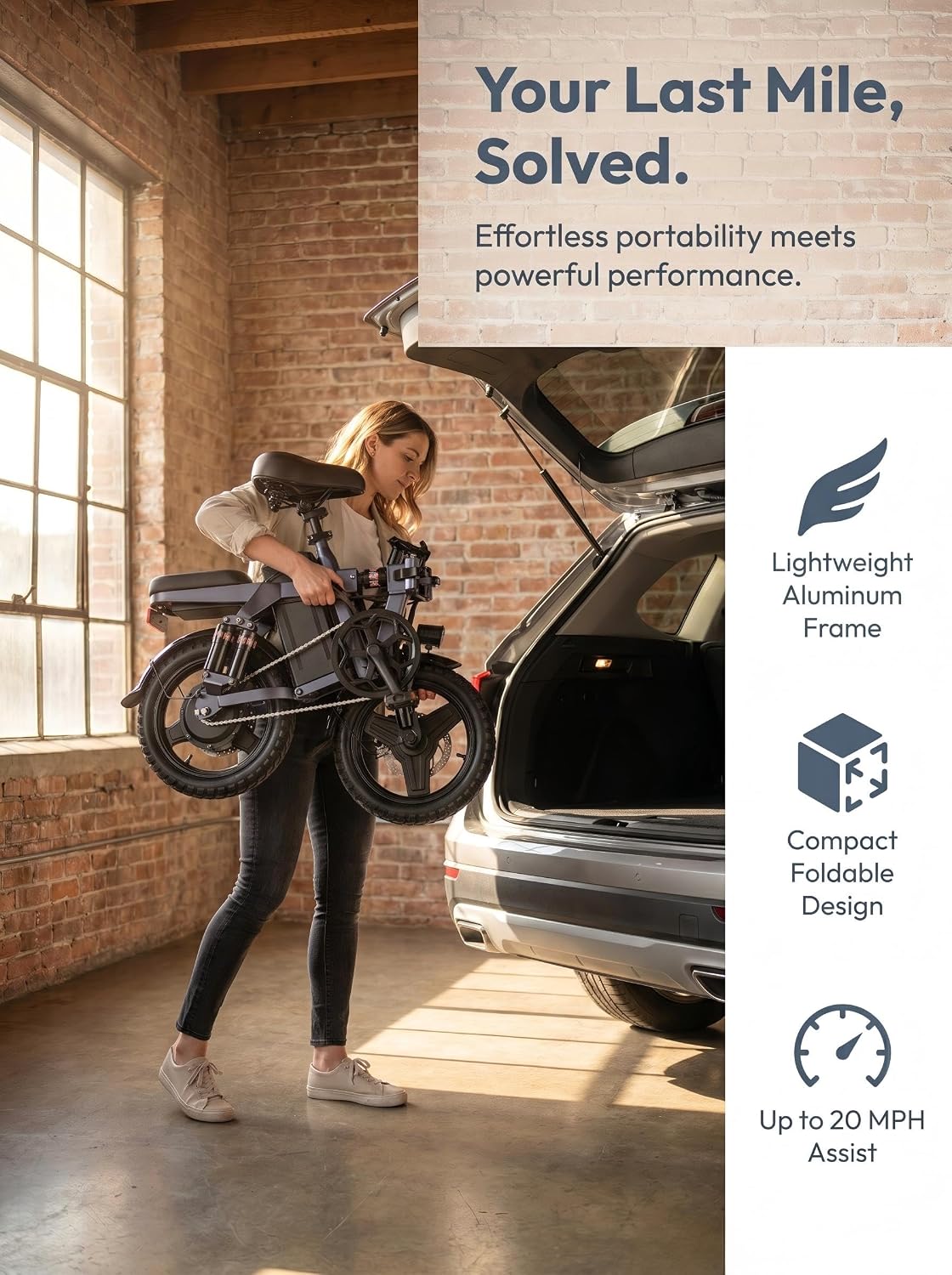 14" Mini Folding Electric Bike for Adults | Lightweight Commuter E-Bike