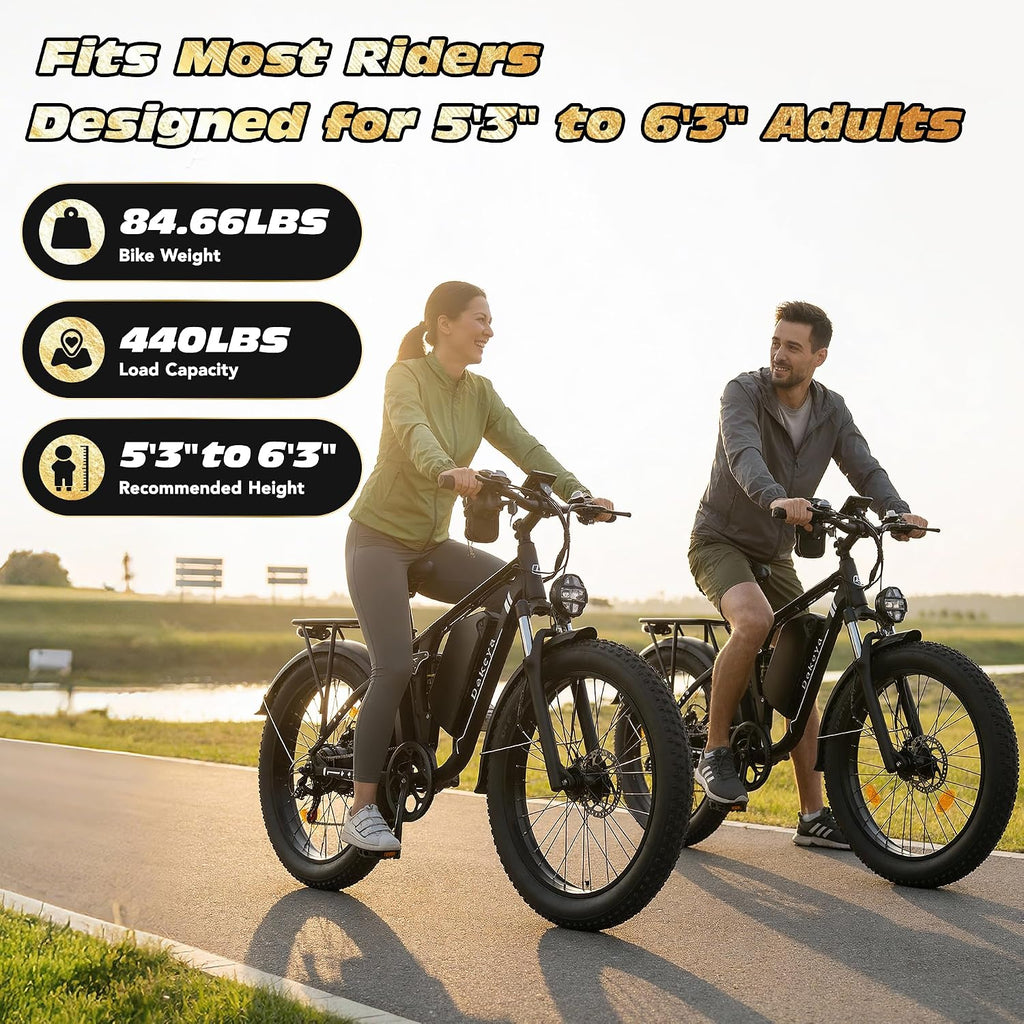 26" Dual Motor All-Terrain Fat Tire Electric Bike | 6000W Peak, 60V, Dual Suspension, 440 lbs Capacity