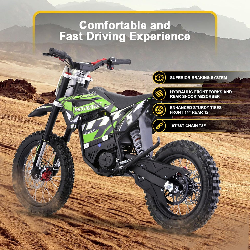 60V Pro Off-Road Electric Dirt Bike – 2000W High-Performance Lithium Motocross Bike