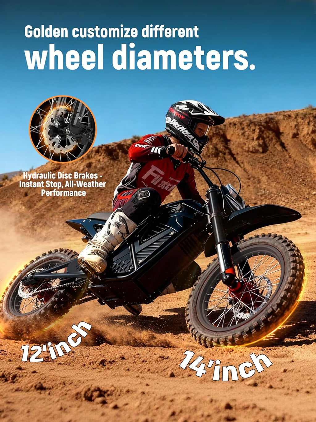 Electric Dirt Bike for Teens Adults, Mid-Drive Motor 3500W Peak, Electric Motorcycle 48V23Ah