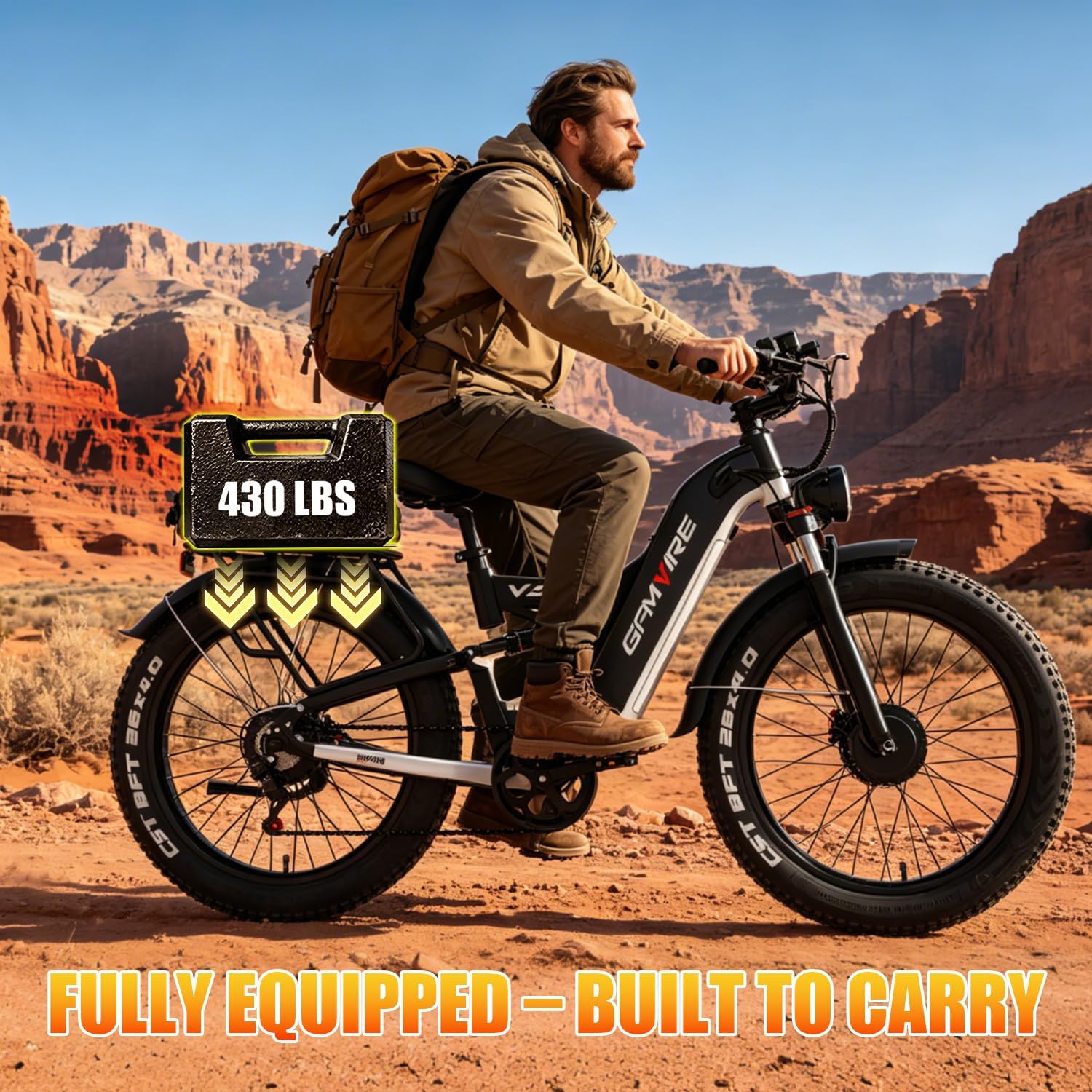 9000W Peak Dual Motor Electric Bike – 26" All-Terrain Fat Tire E-Bike with Full Suspension & Hydraulic Disc Brakes
