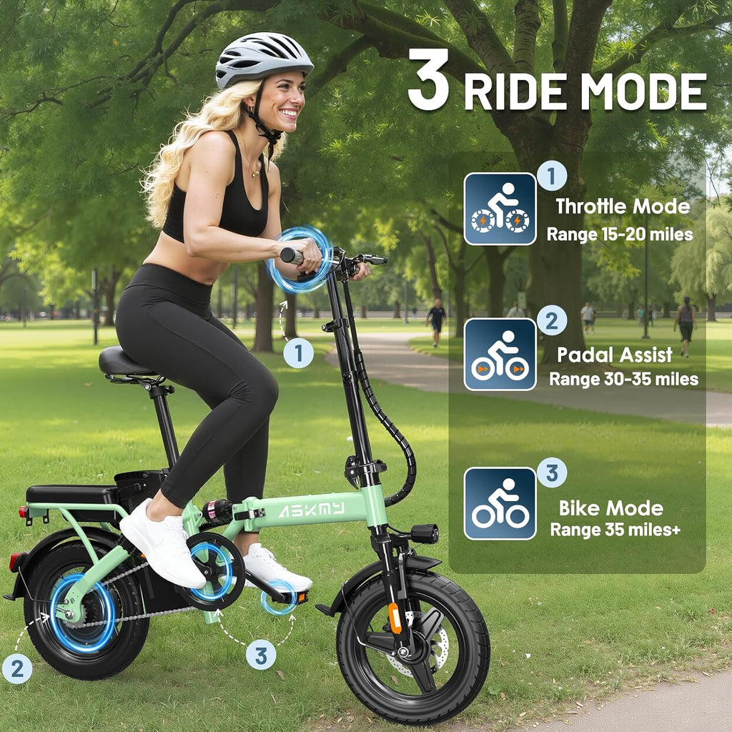 14" Compact Folding Electric Bike | High-Peak Motor & 48V Removable Battery