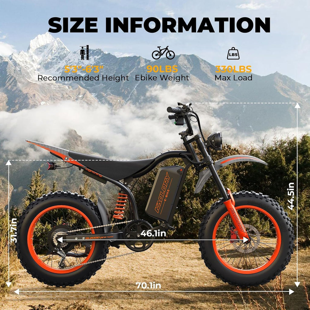Electric Bike for Adults - 5000W Motor, 60V 36Ah