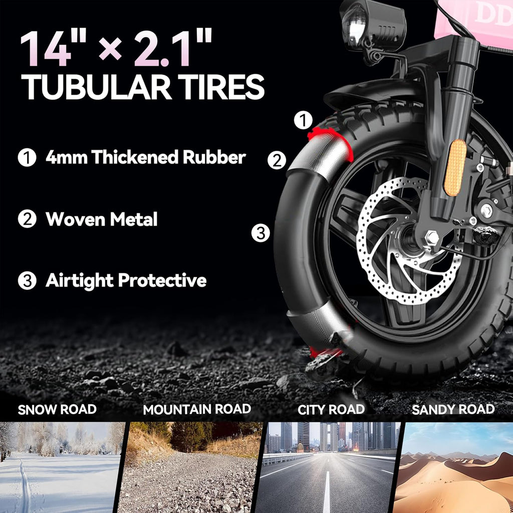 14" Portable Folding Electric Bike | Peak 800W High-Performance City Commuter