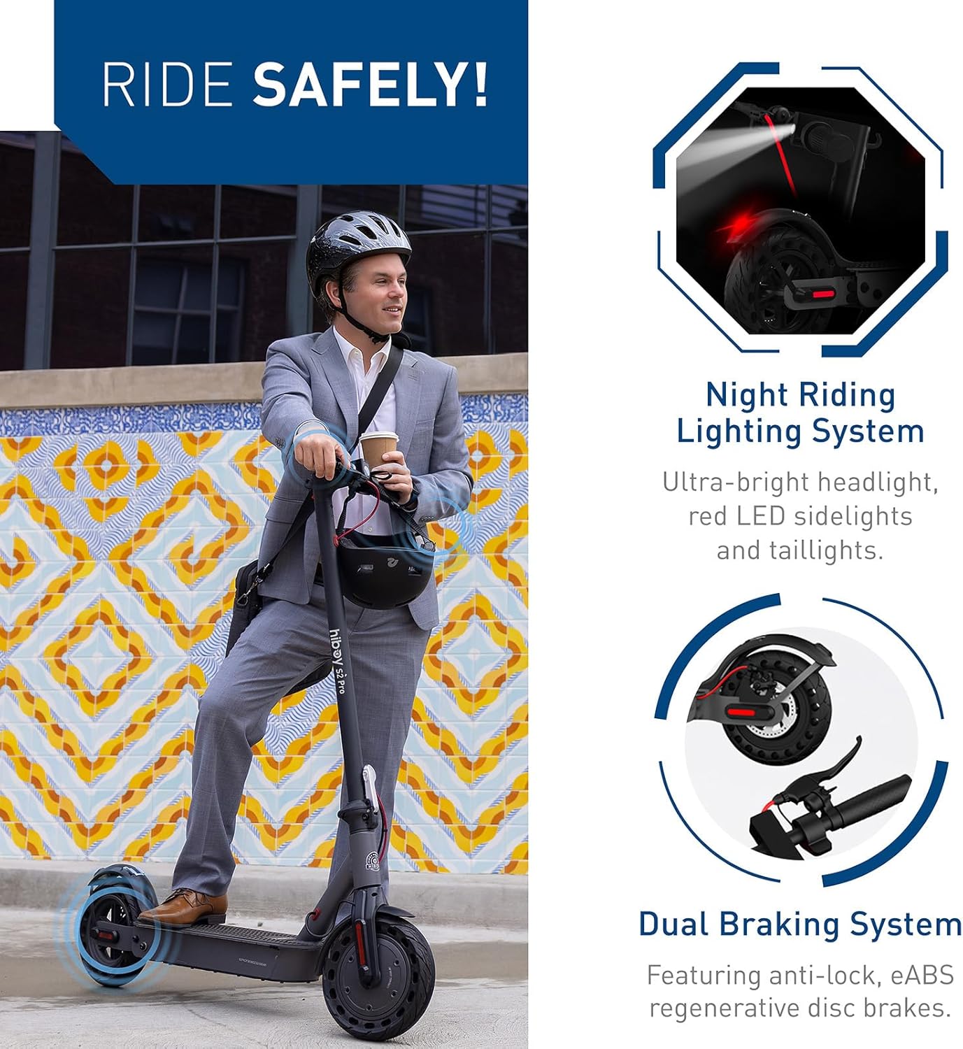 Electric Scooter, 500W Motor, 10" Solid Tires, 25 Miles Range, 19 Mph Folding Commuter Electric Scooter for Adults