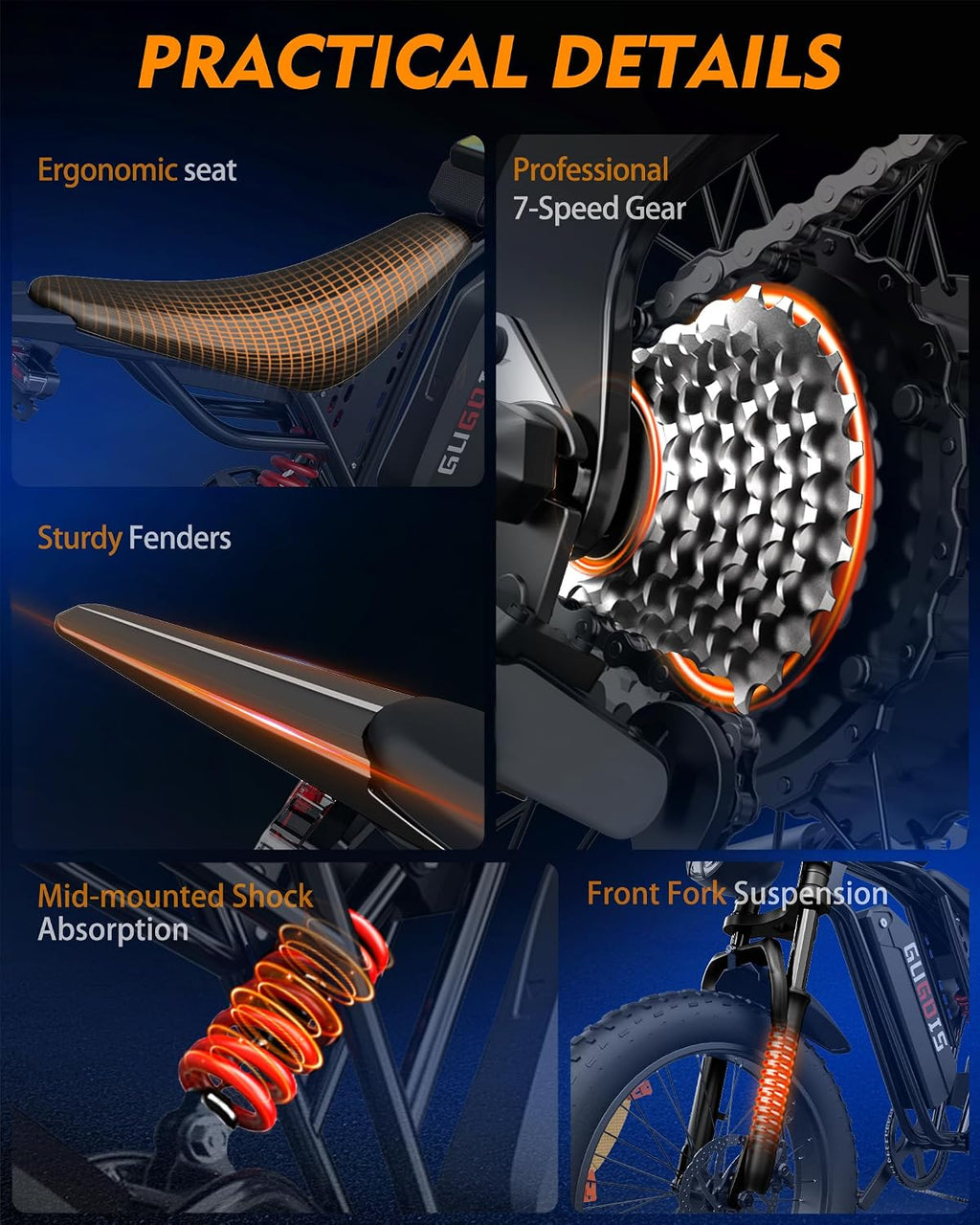 Electric Bike Adults, 1000-2500W Peak Motor, 48V/52V