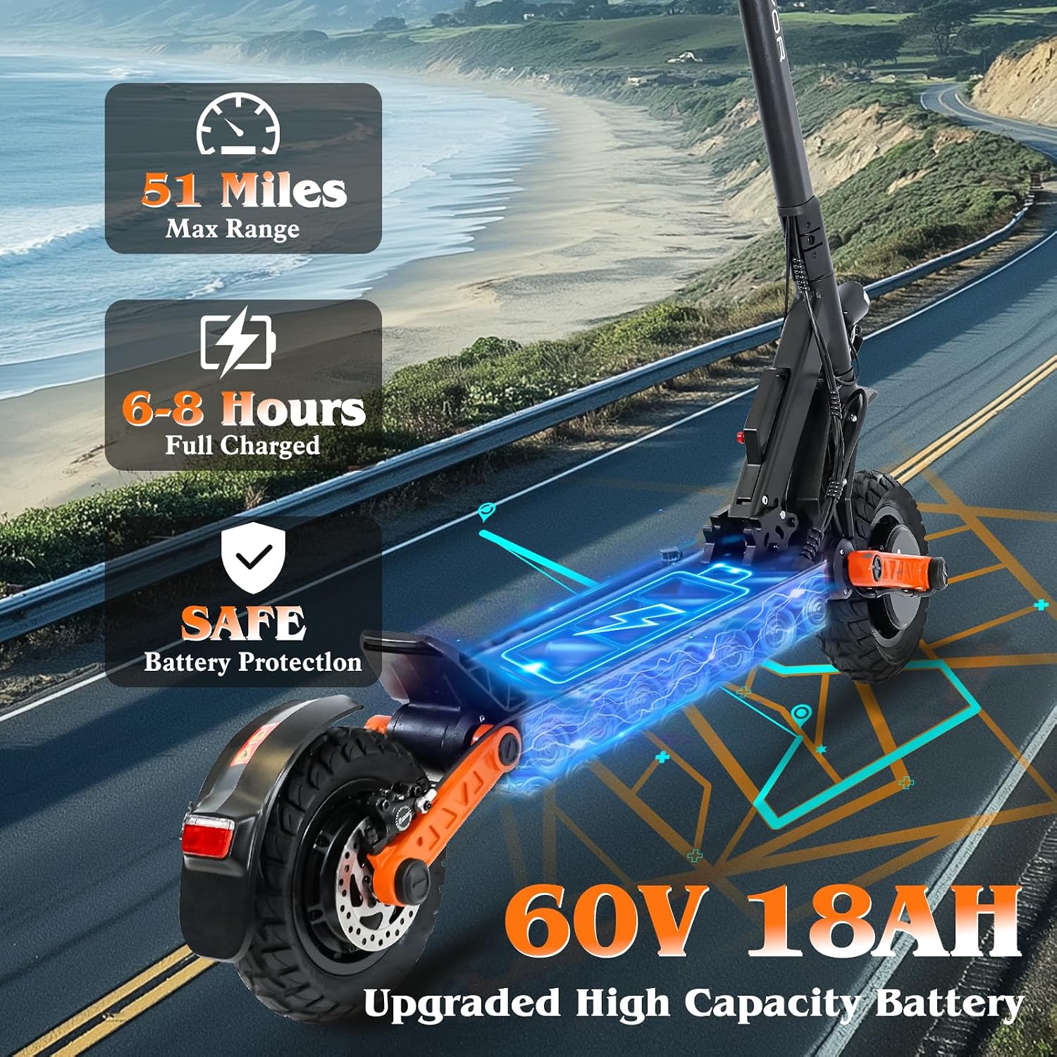 High-Performance Adult Off-Road Electric Scooter | Dual-Motor Foldable Kick Scooter