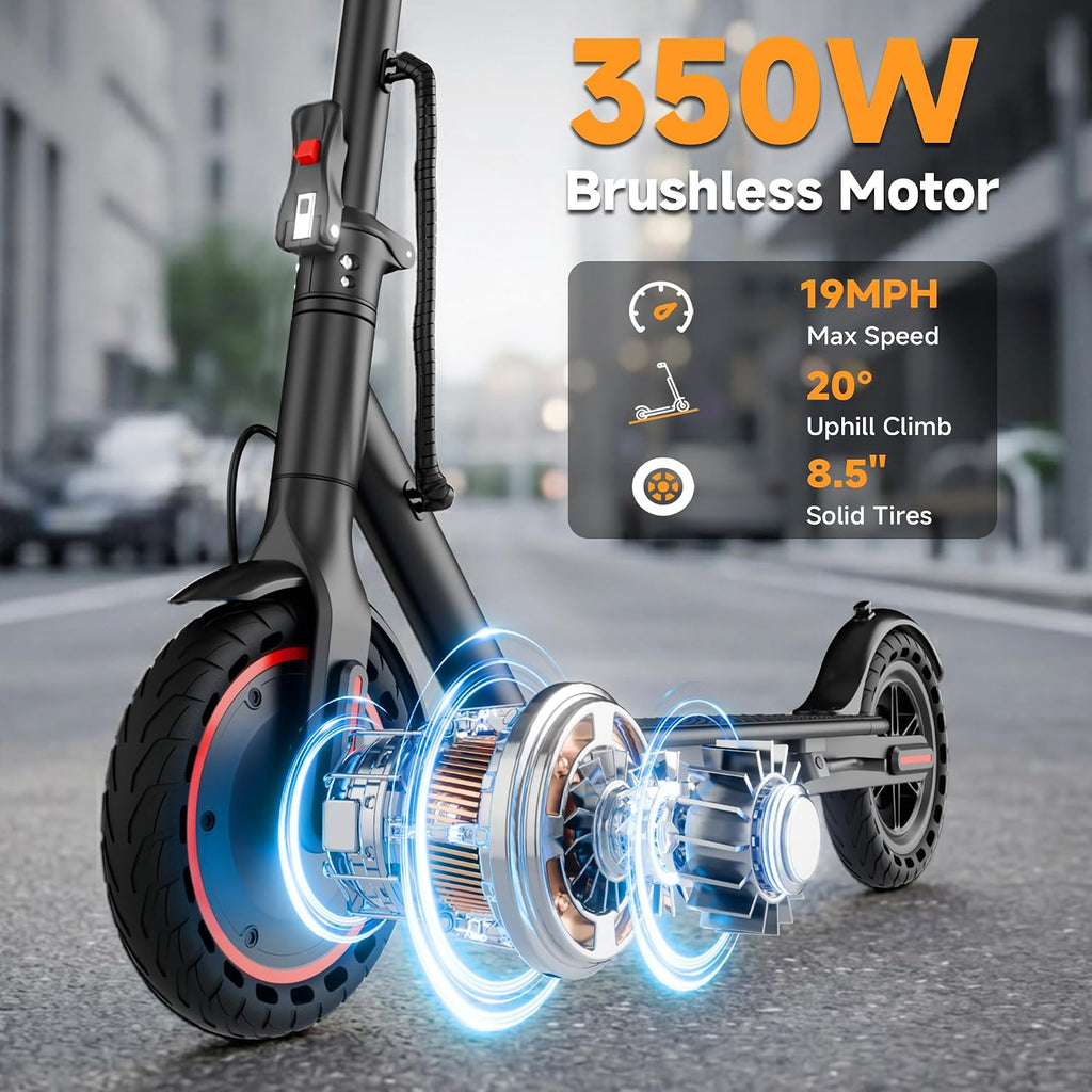 Electric Scooter with Seat for Adults, 19MPH, 700W Peak Motor, 15/22 Miles Long Range