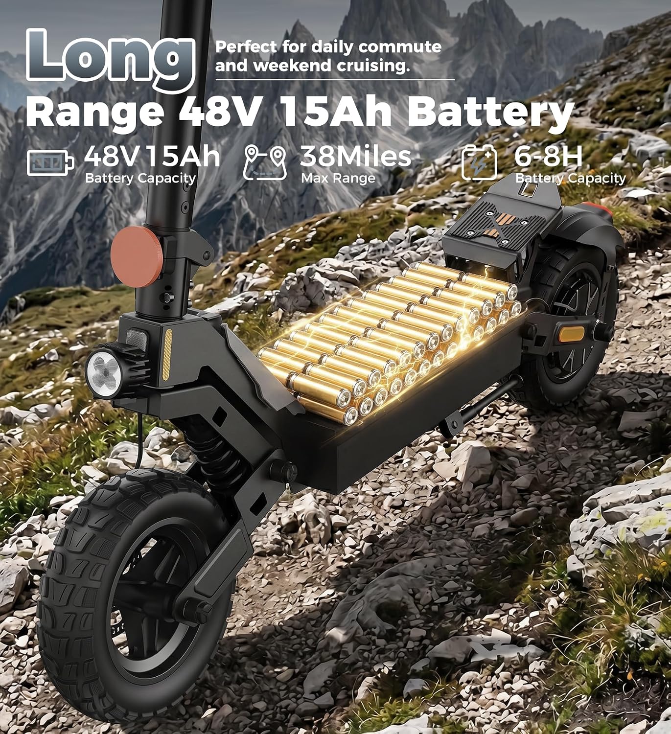 High-Power Foldable Electric Scooter | 28 MPH Speed & 10" Off-Road Tires