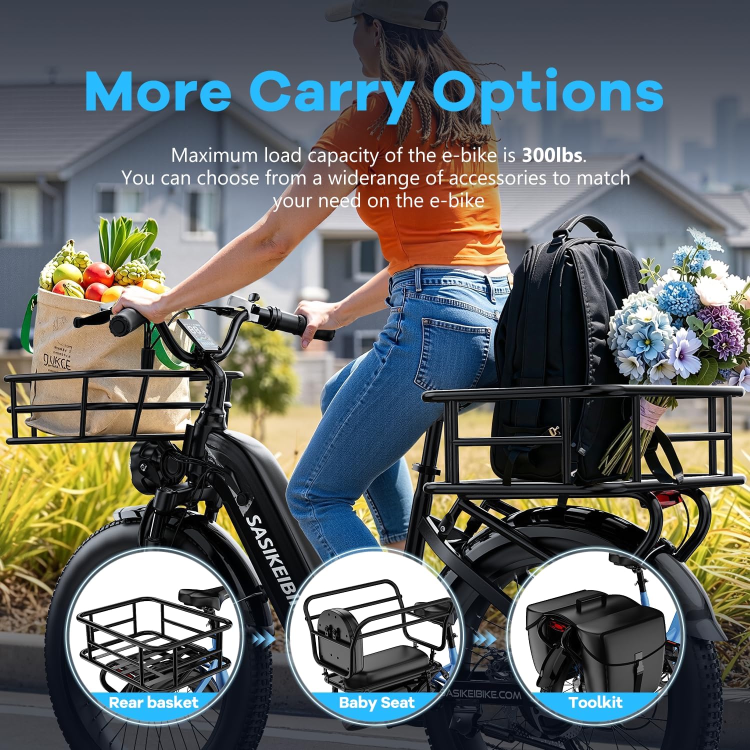 24" Fat Tire Electric Bike for Adults | 1500W Peak Motor, 48V 20Ah Removable Battery, 7-Speed All-Terrain Commuter E-Bike
