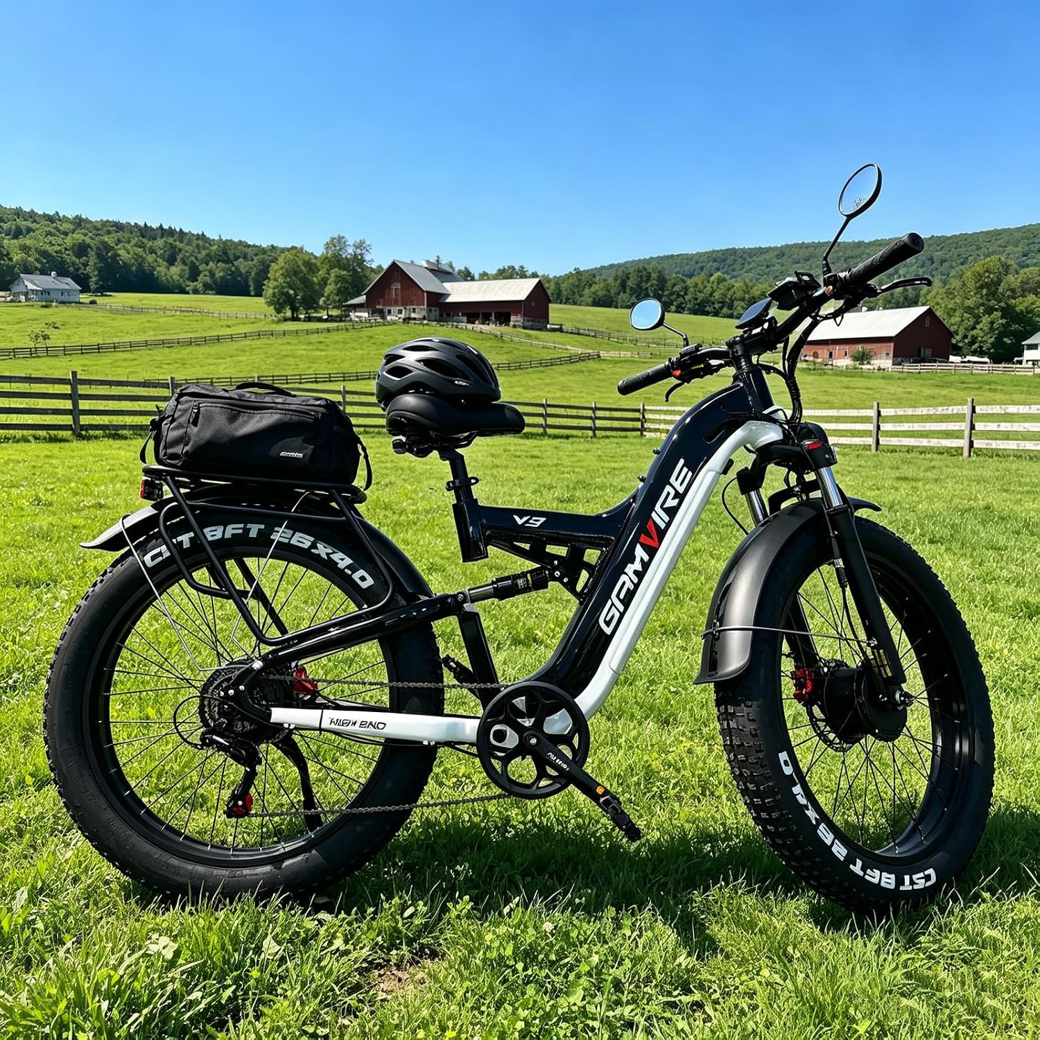 9000W Peak Dual Motor Electric Bike – 26" All-Terrain Fat Tire E-Bike with Full Suspension & Hydraulic Disc Brakes