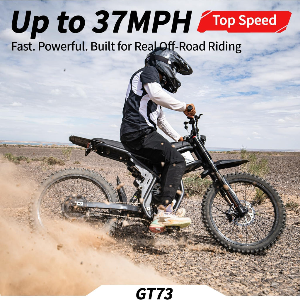 Electric Dirt Bike for Adults Teens 3500W Variable Speed Motor - 50/37 MPH High-Speed, 25" Fat Tires & Dual