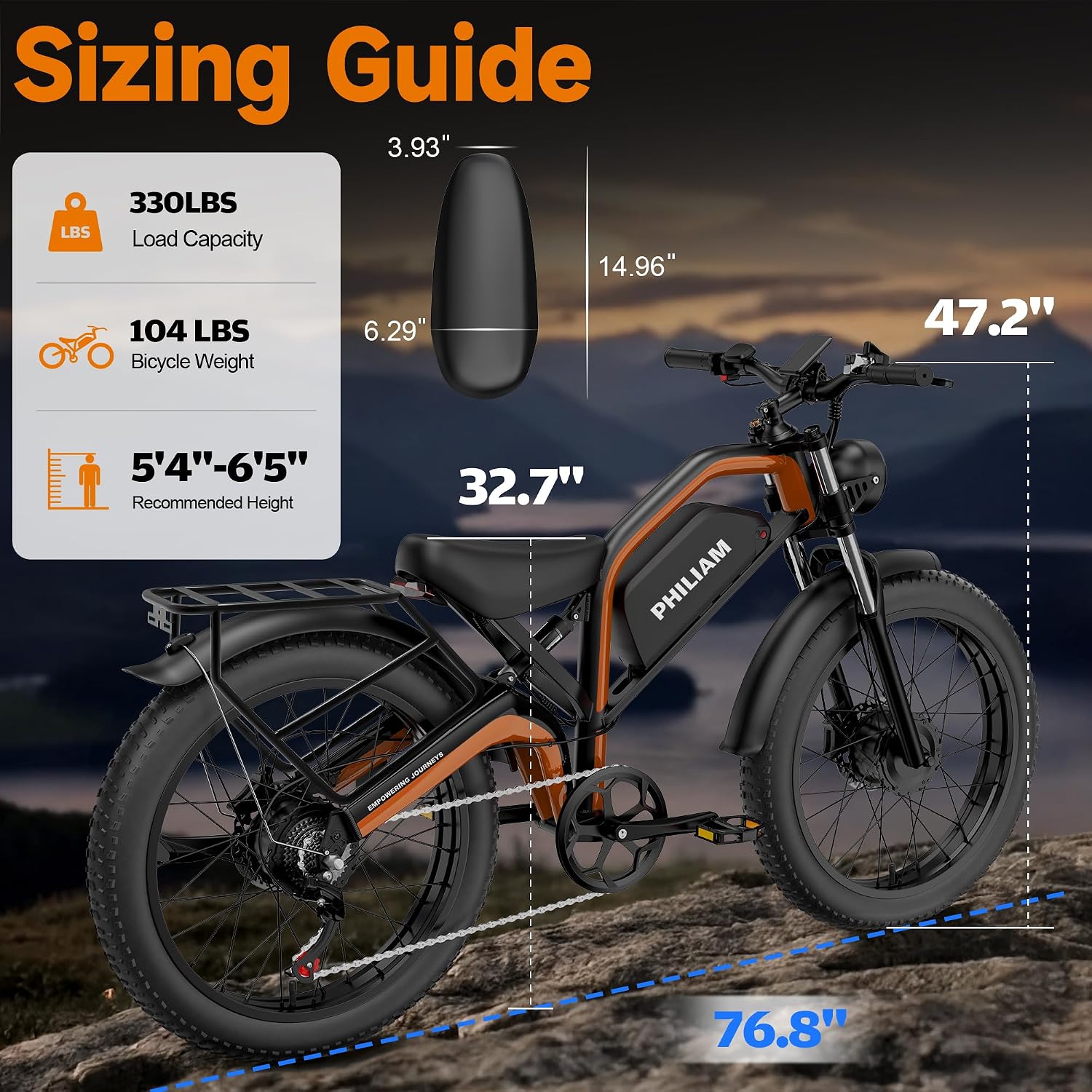 Electric Bike for Adults,5000W/3000W Peak Dual Motor ebike 35MPH E Bikes for Men Women,52V 32/23AH