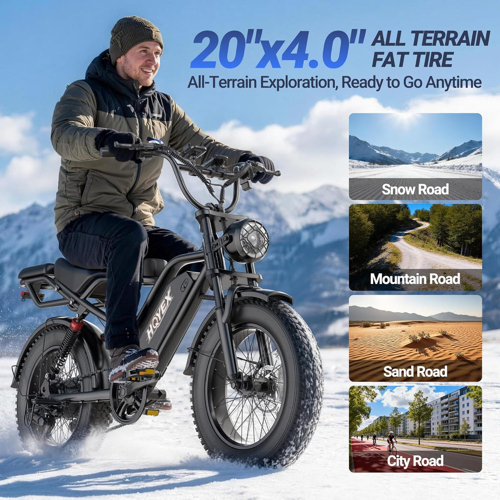 1500W Electric Bike for Adults 20” Fat Tire Ebike, 48V 20Ah