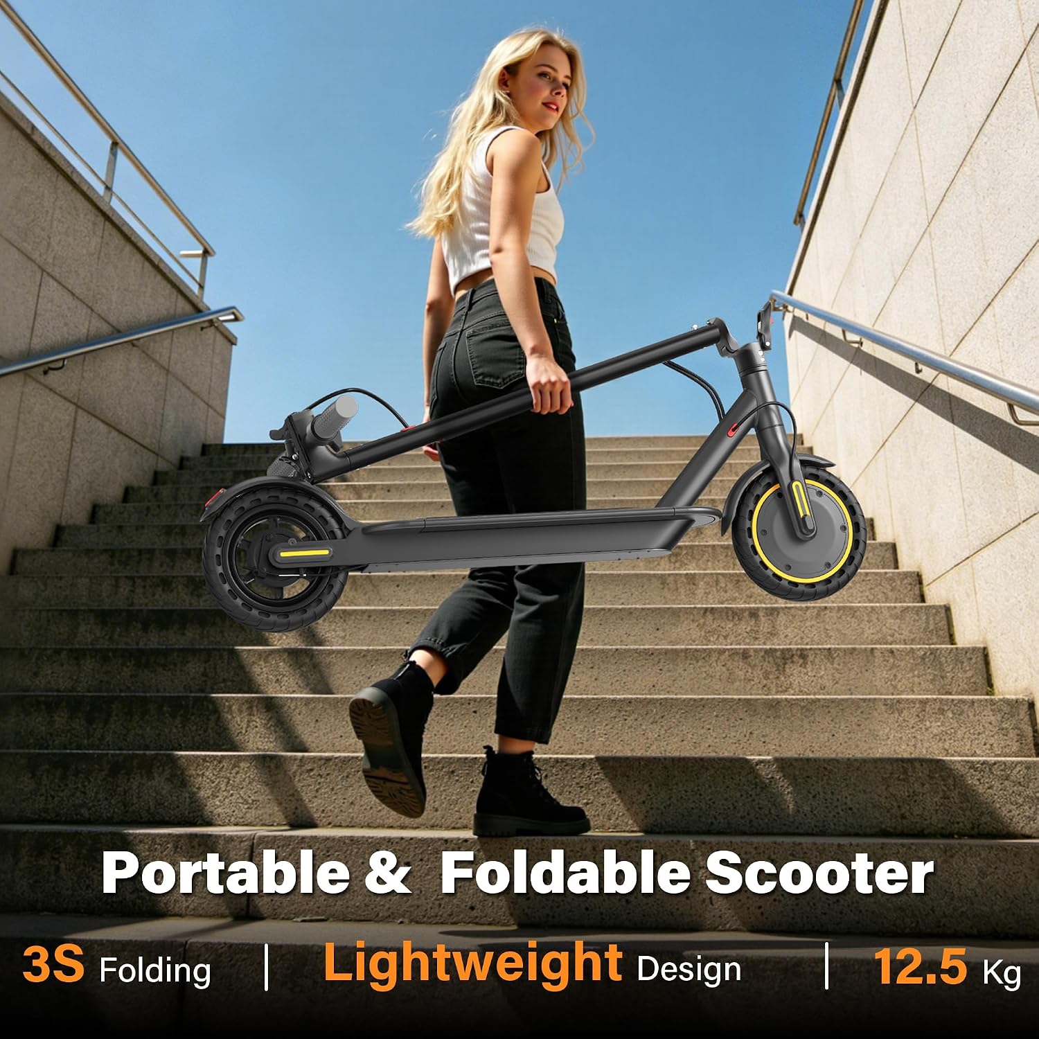 Electric Scooter with Seat for Adults, 19MPH, 700W Peak Motor, 15/22 Miles Long Range