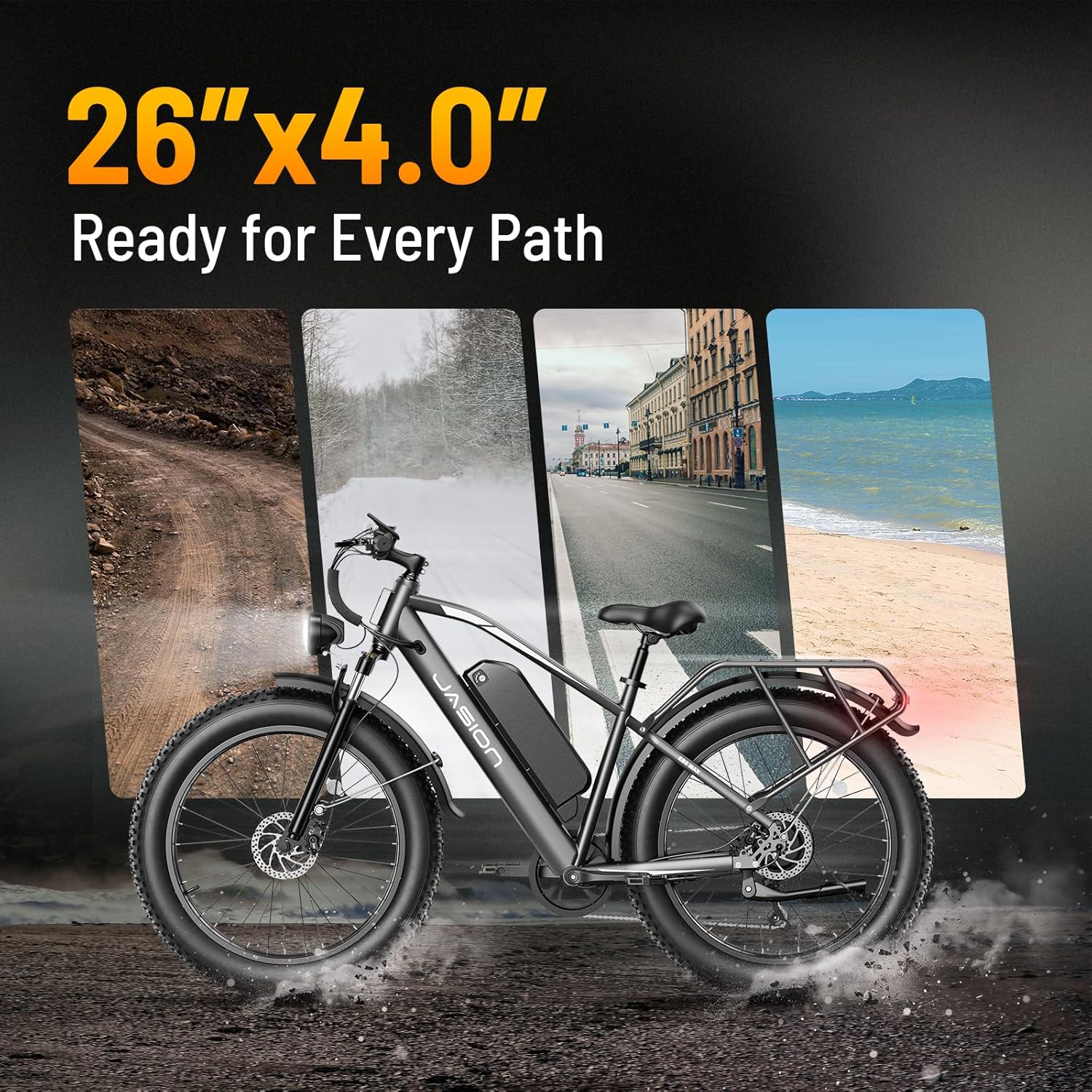 26" Adult Fat Tire Electric Mountain Bike – 1500W Peak, 28+ MPH, 720Wh Removable Power System, Cruise Control & 7-Speed