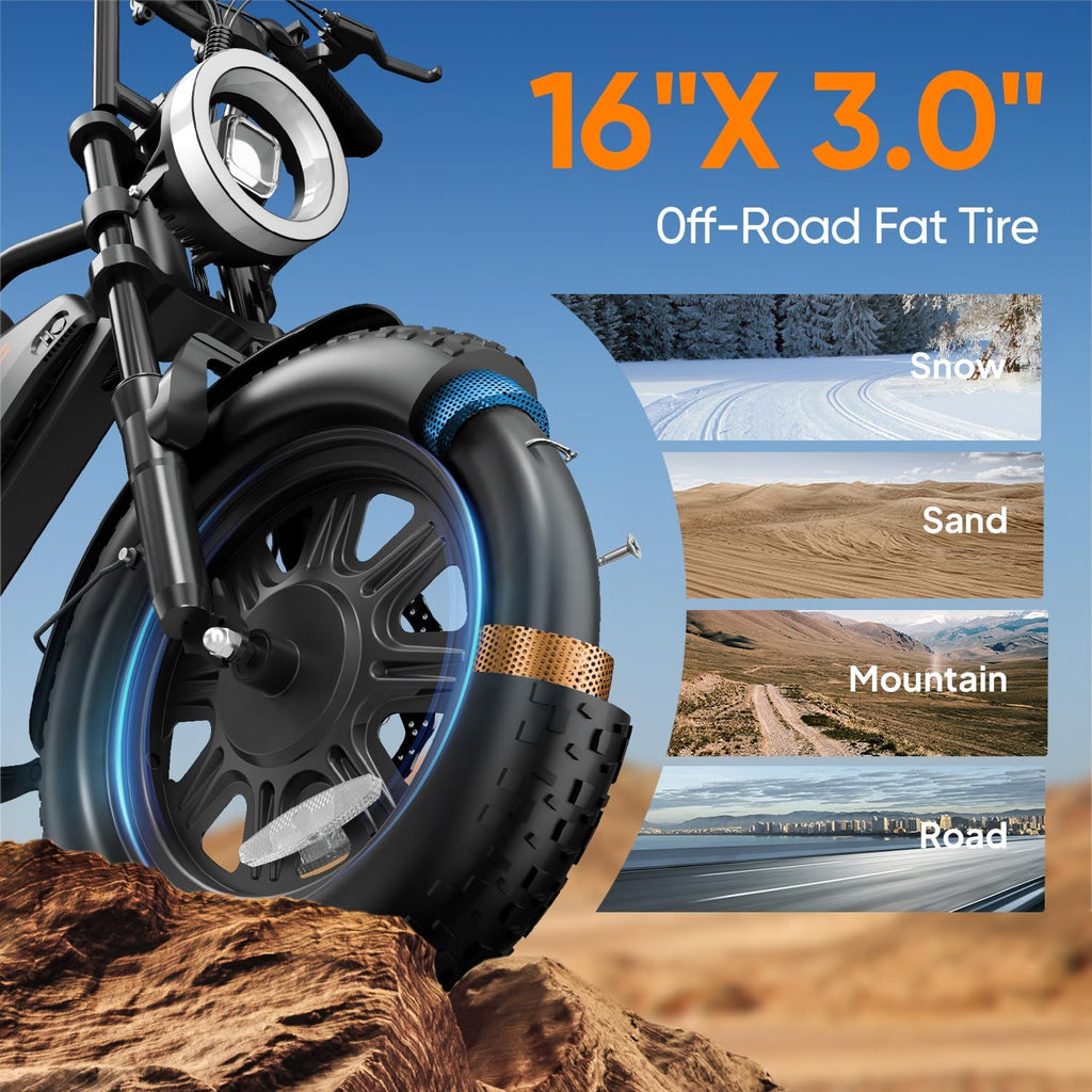 Electric Bike for Adults/Teens, Electric Dirt Bike with Storage Box, 48V 13AH