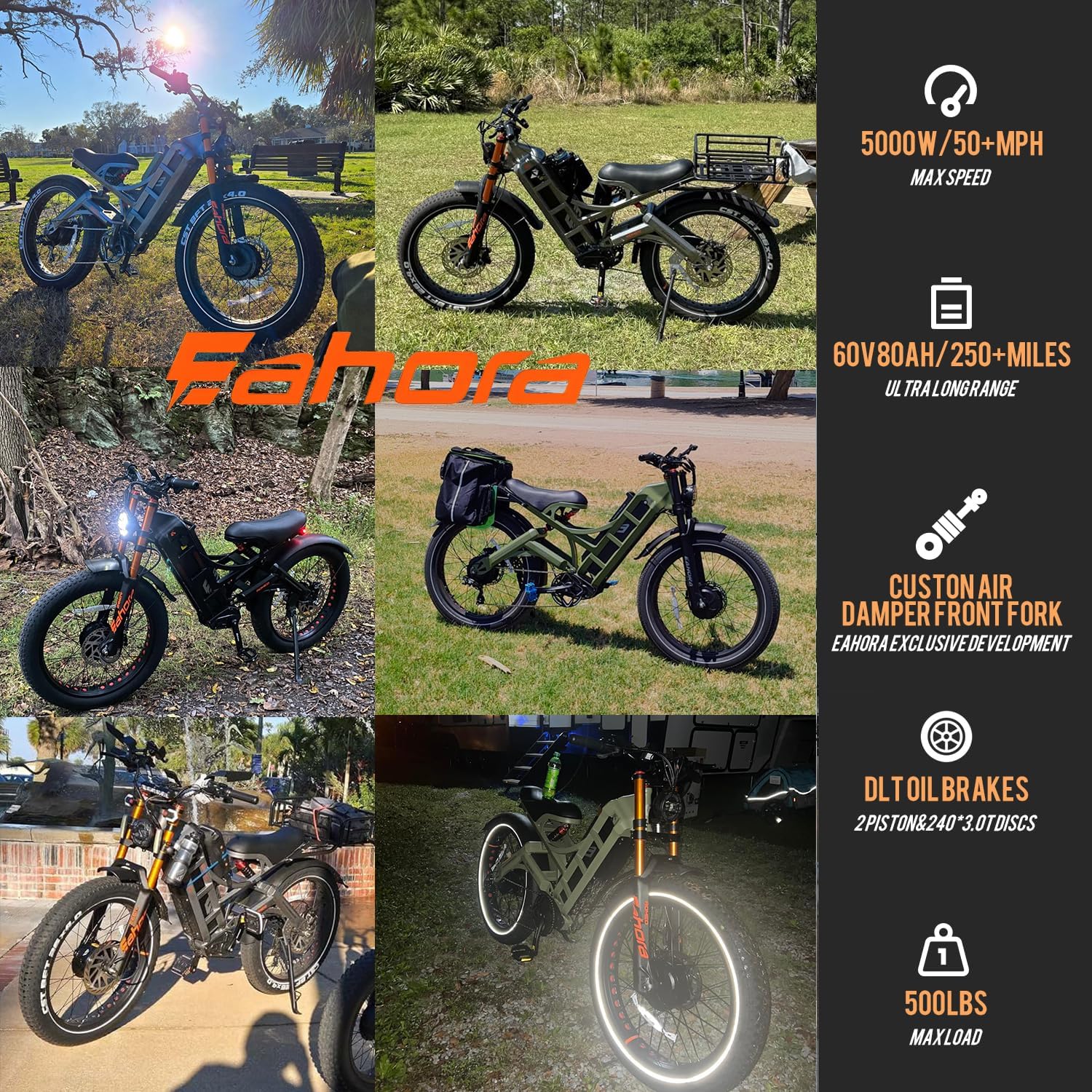 26" Dual-Motor Off-Road Electric Mountain Bike | 6000W Peak 52MPH Ultra Long Range E-Bike