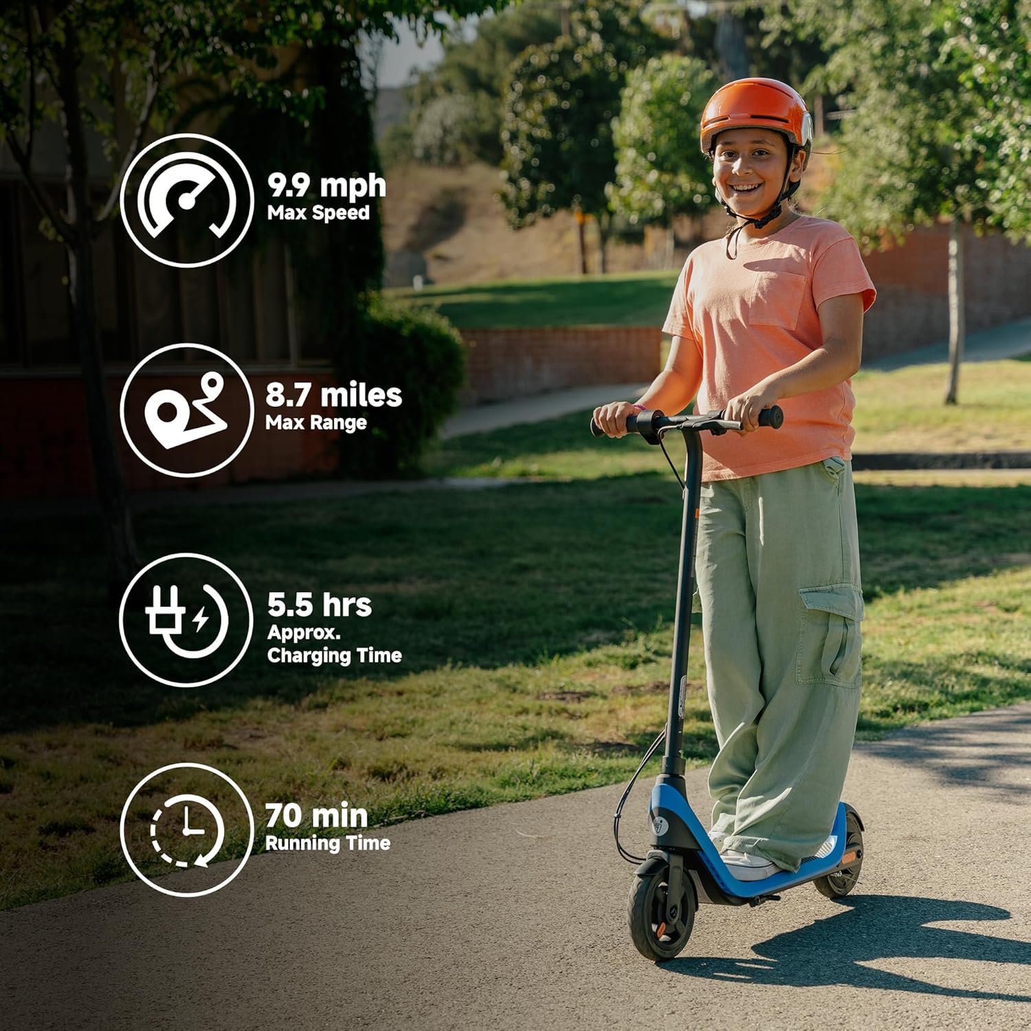 Kids eKickScooter, Kids Electric Scooter with Cruise Mode, Adjustable Handlebar Height (C2 Pro Only), for Riders Up to 132 lbs, UL-2272 2271 Certified