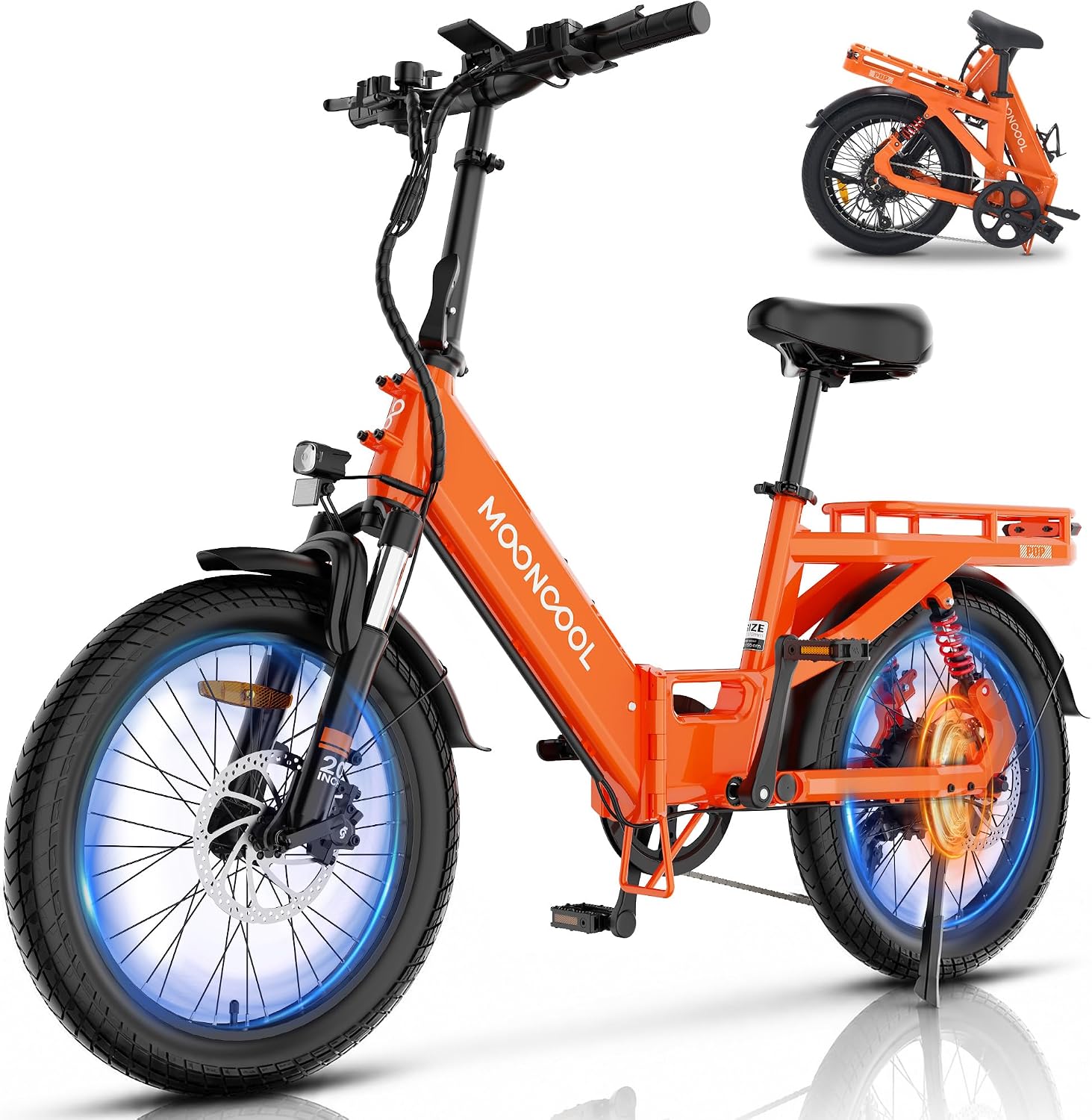 750W Folding Fat Tire Electric Bike for Adults | 48V Removable Battery, Full Suspension, Hydraulic Disc Brakes & 7-Speed