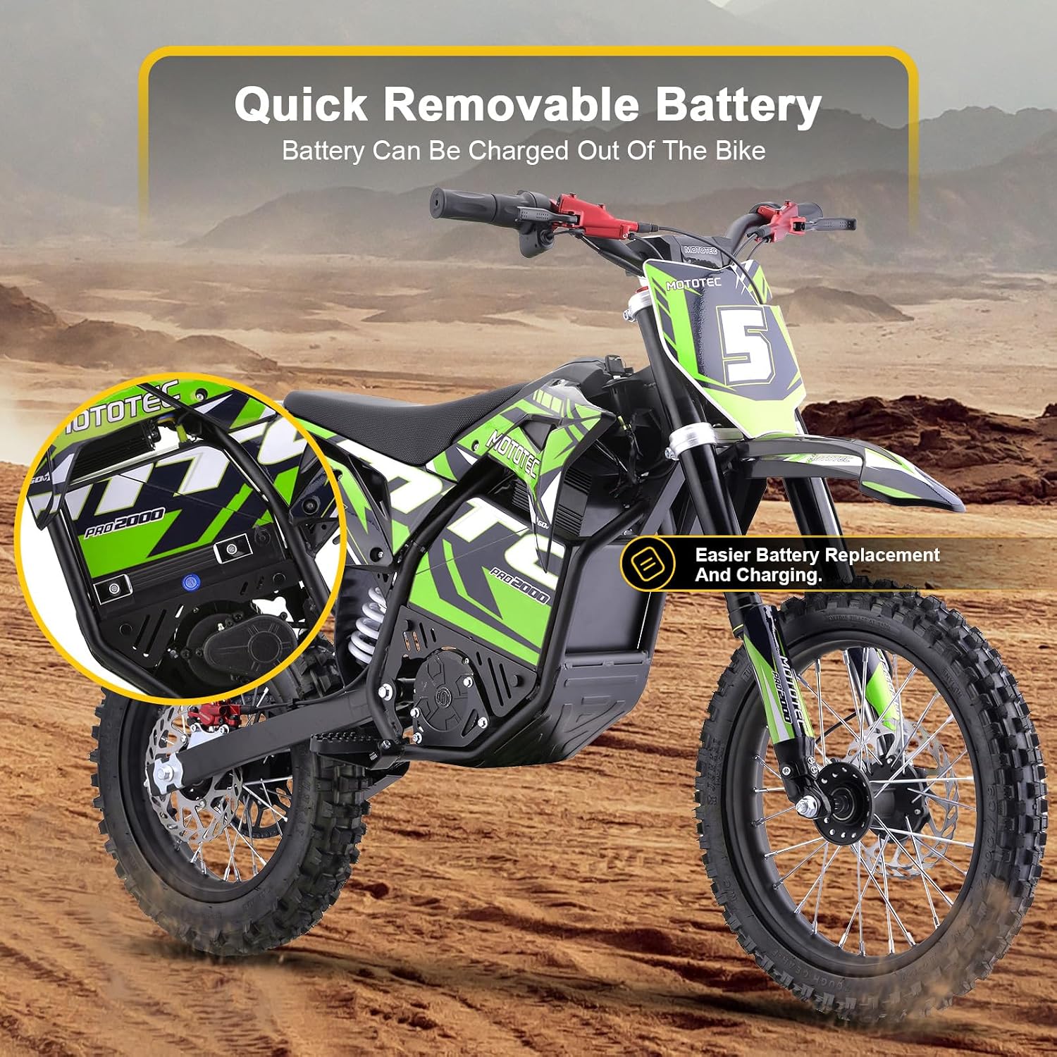 60V Pro Off-Road Electric Dirt Bike – 2000W High-Performance Lithium Motocross Bike