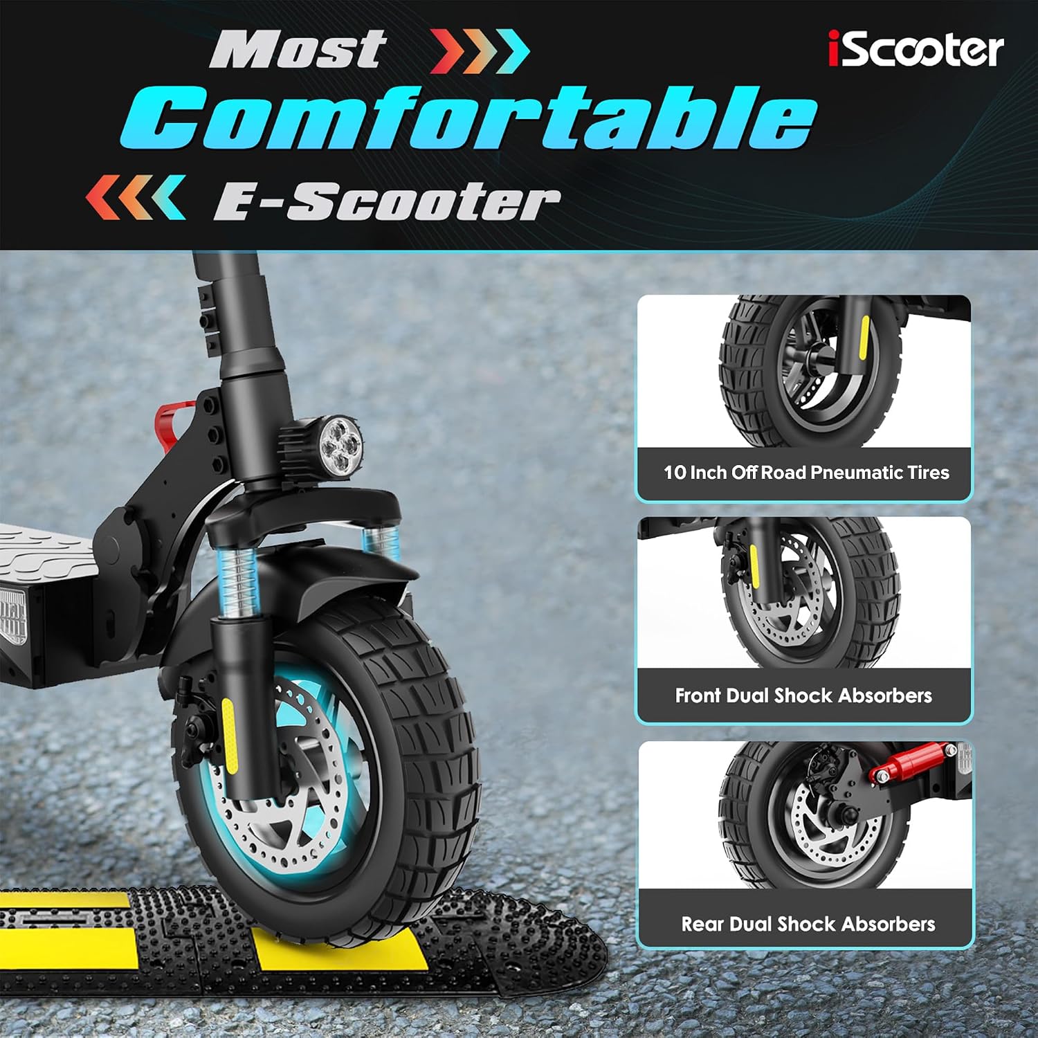 Electric Scooter, Off Road Tires, 800W Motor E-Scooter Up to 25/28 Miles Range,Top Speed 25/28 MPH, Adjustable Handlebar Height,Folding Commuting Electric Scooter for Adults