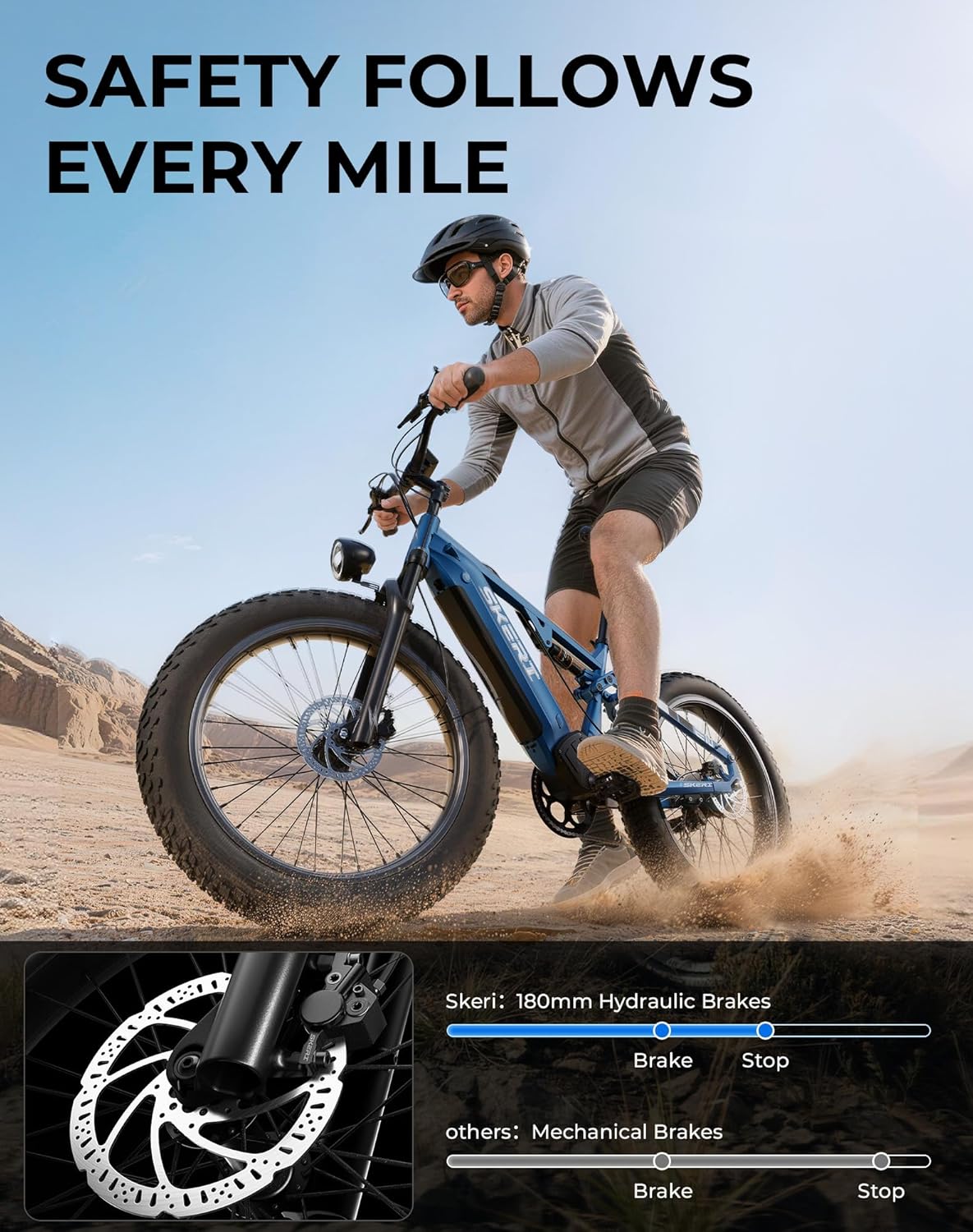 26" Fat Tire All-Terrain Mountain E-Bike | 1000W Full Suspension Electric Bicycle