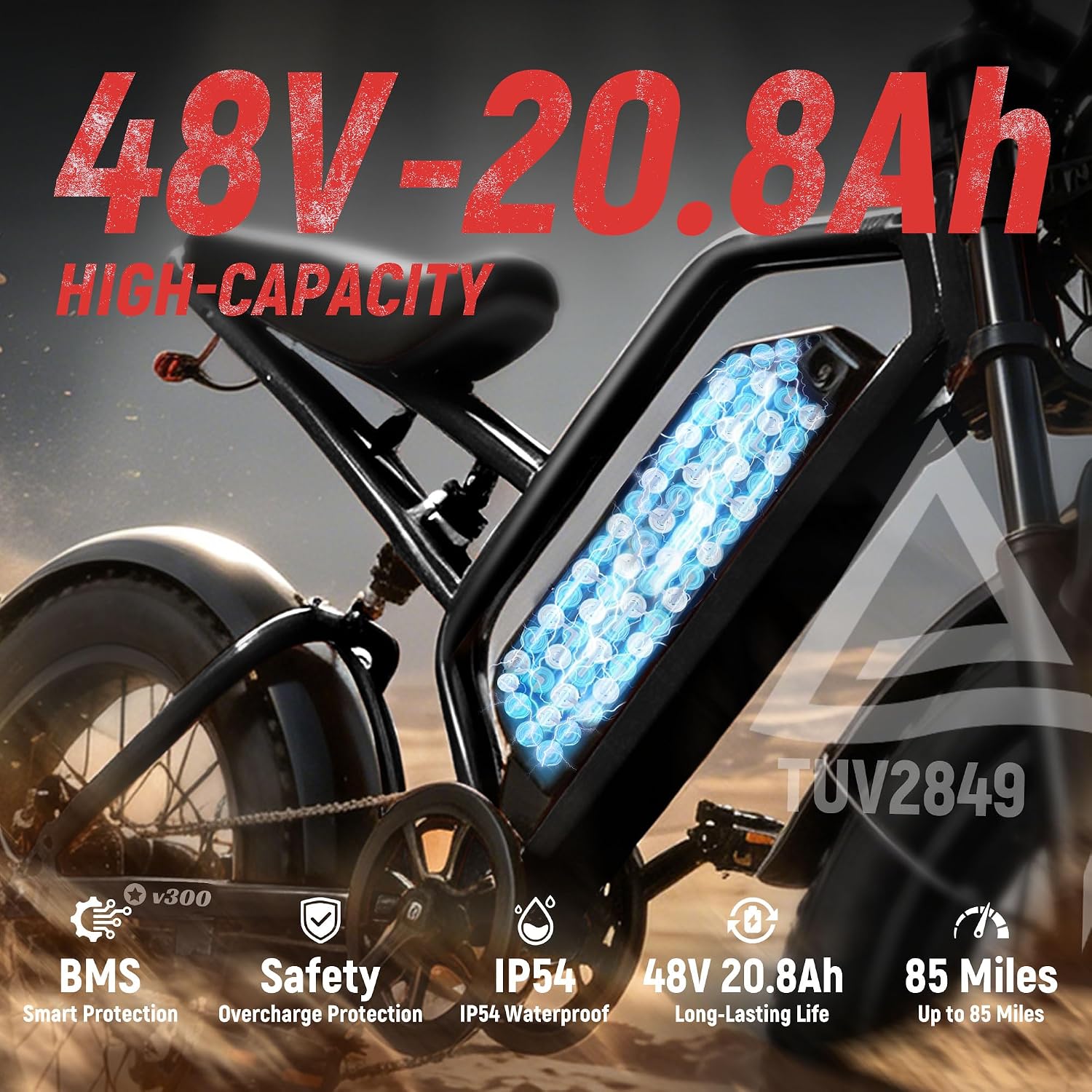 Electric Dirt Bike for Adults & Teens, 20+MPH 1500W Motor, 48V 20.8Ah/41.6Ah