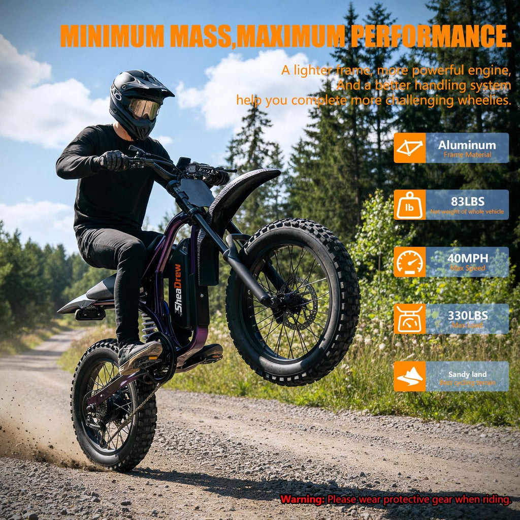 High-Performance Off-Road Electric Dirt Bike | 50MPH Peak Adult & Teen E-Bike