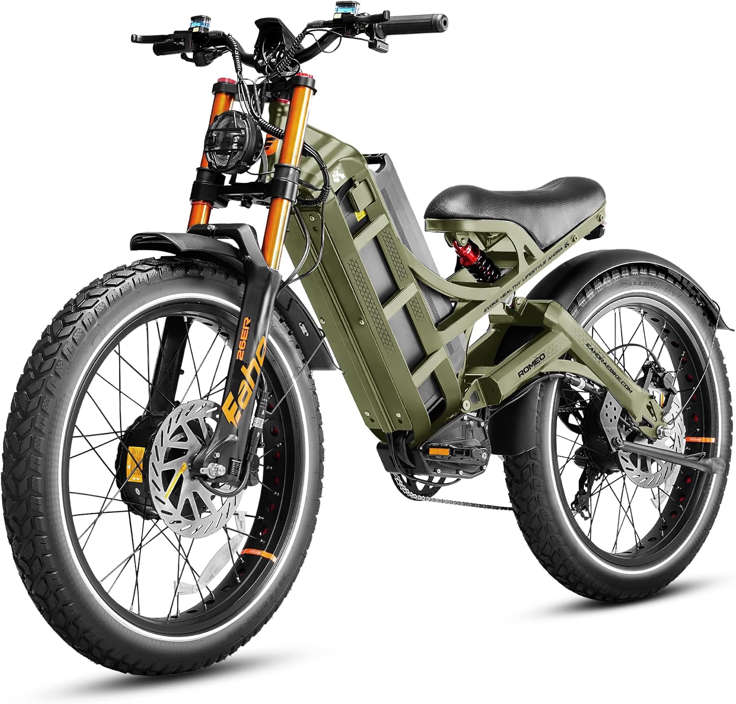 6000W Dual Motor Off-Road Electric Bike – 26" All-Terrain Fat Tire E-Bike with Full Suspension