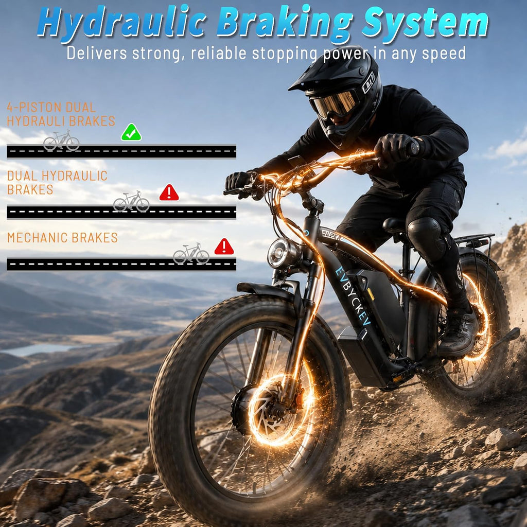 9000W Peak Dual Motor Adult Mountain Electric Bike | 24" Fat Tire E-Bike