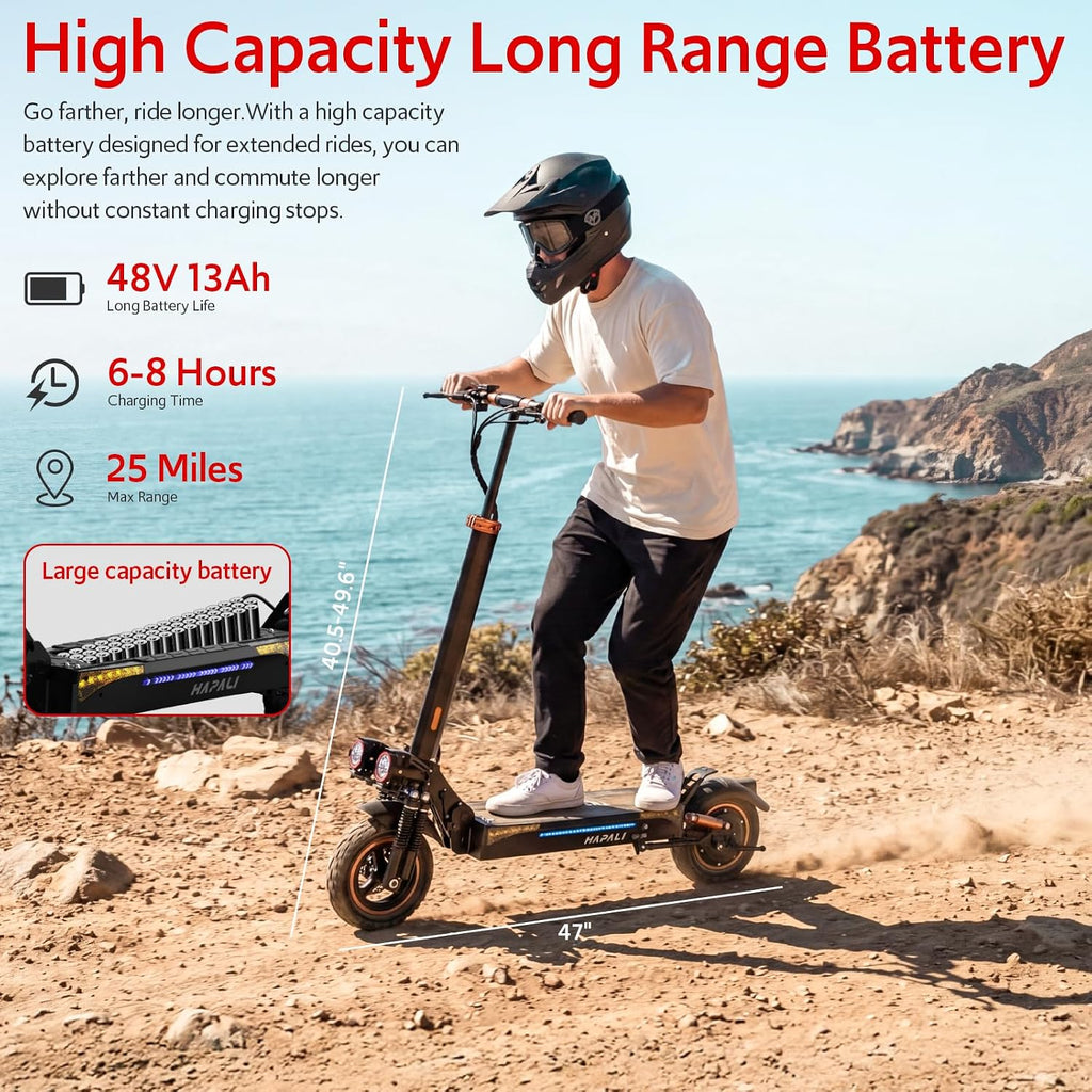 Off Road Electric Scooter, 1200W Motor, 31 MPH, 25-Mile Range, 11" All-Terrain Tires, E-Scooter for Adults with Double Suspension