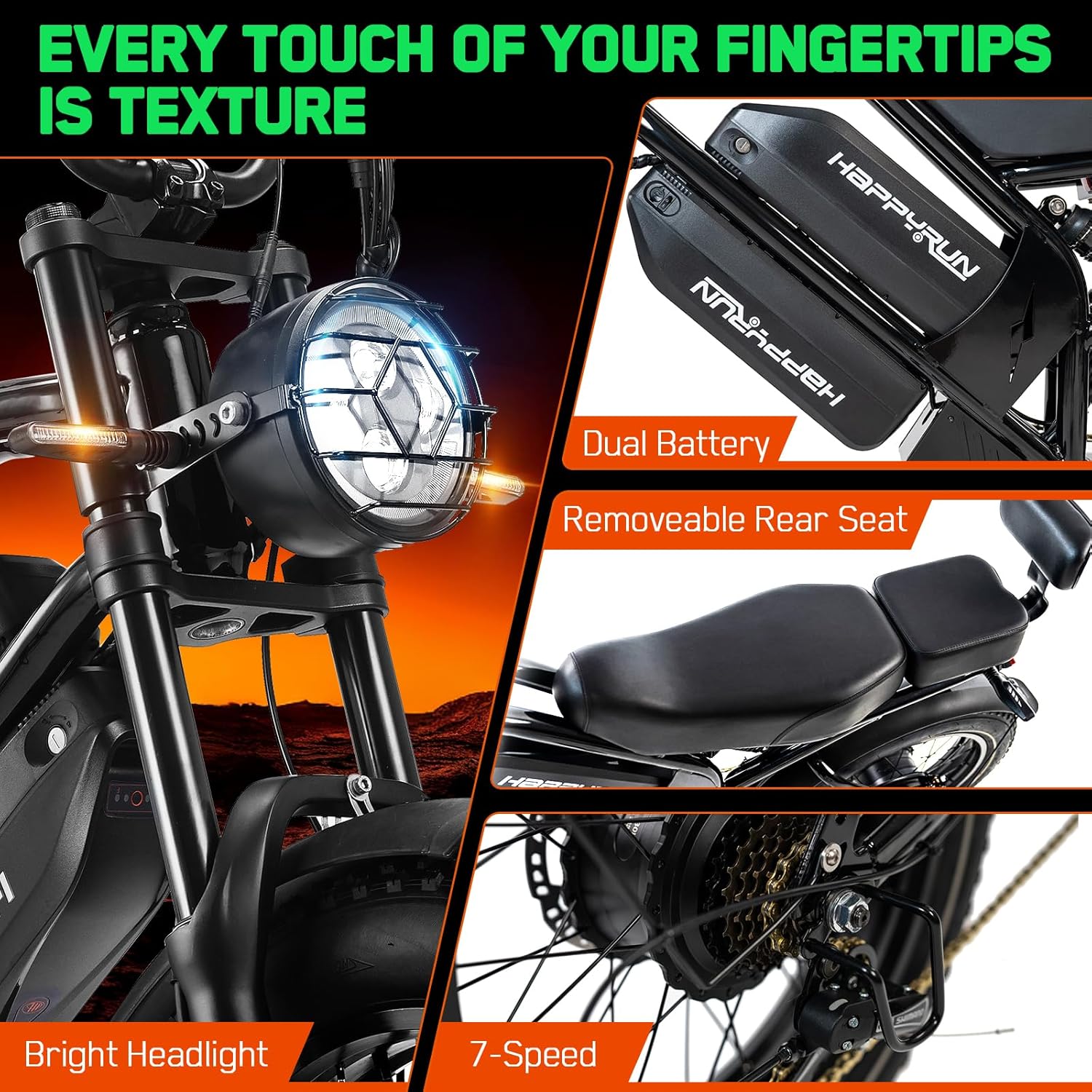 All-Terrain 20" Fat Tire Electric Bike – 5000W Peak Dual Motor, 36MPH Max Speed, 48V 38Ah Removable Battery, 85+ Miles Range